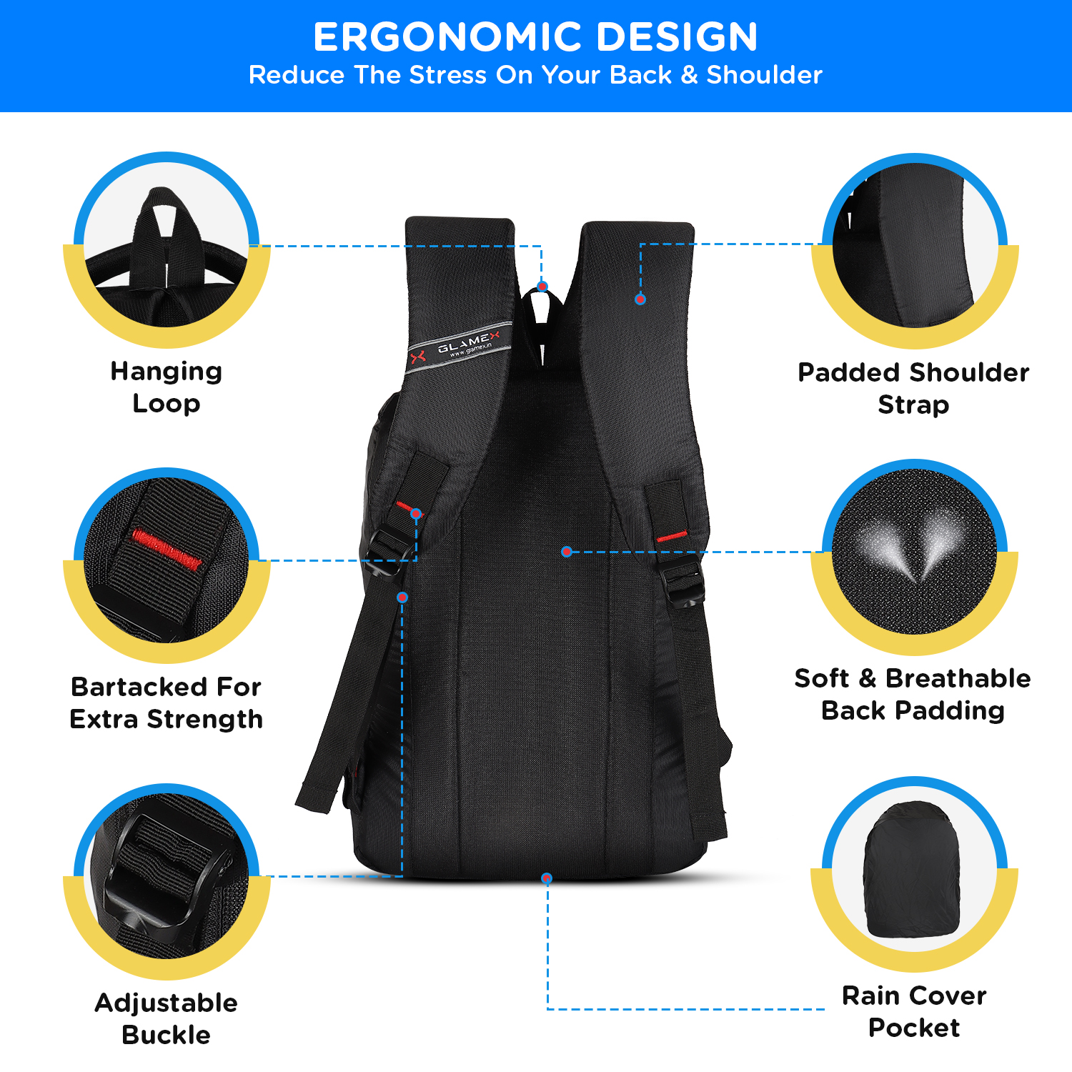 Glamex Cargo Backpack – Durable, Lightweight, and Spacious Bag for Office and Daily Use