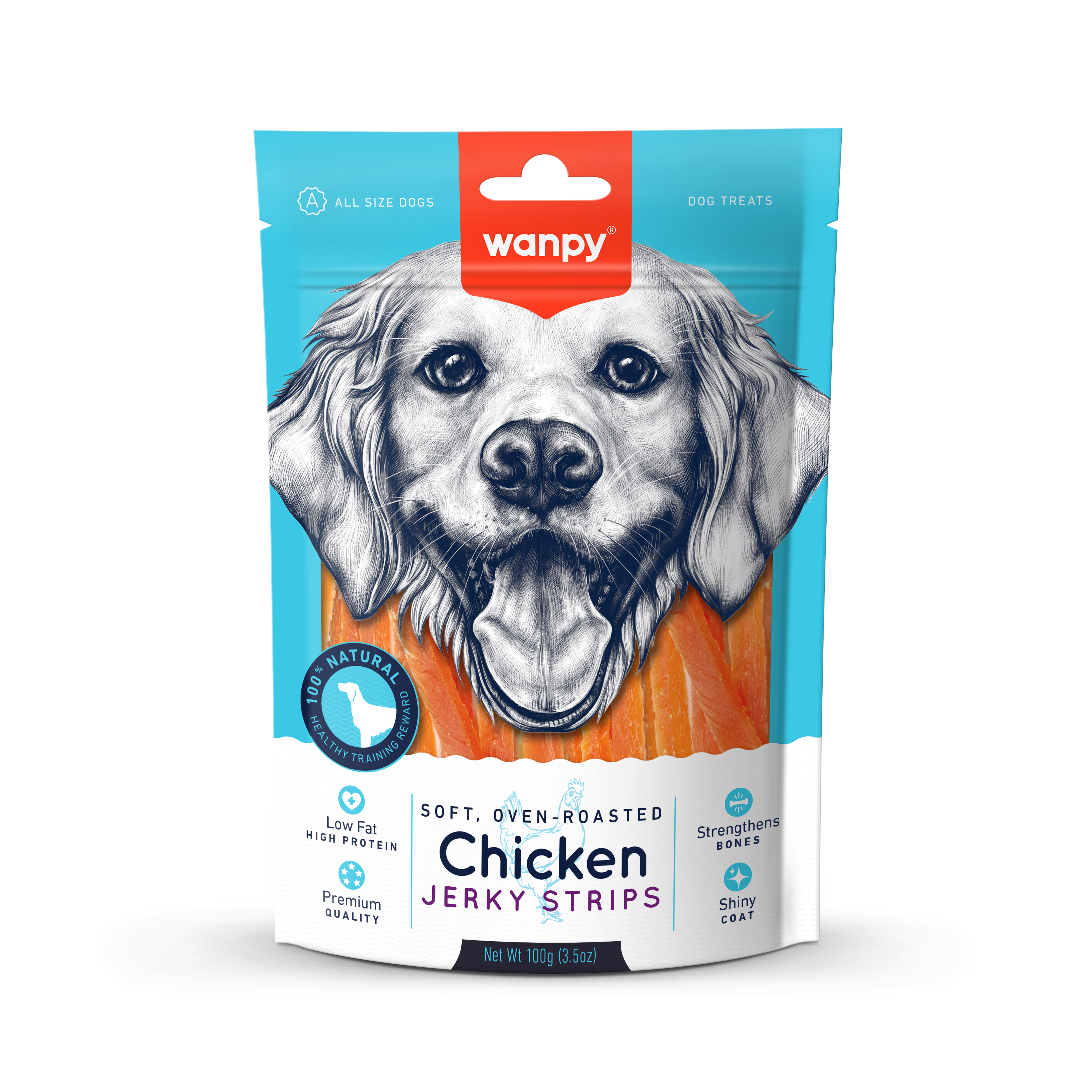 Soft oven roasted chicken jerky strips