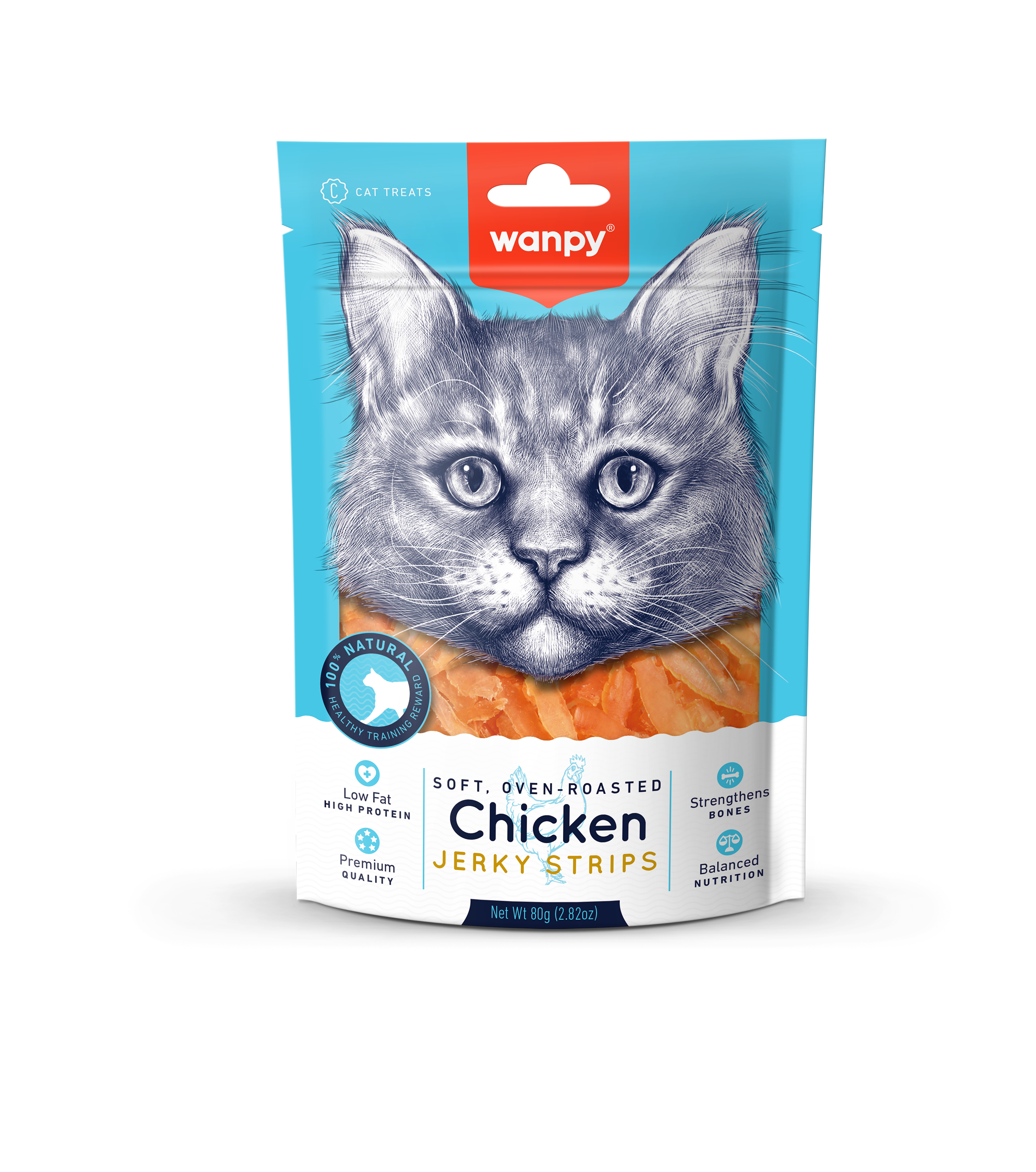 Soft oven roasted chicken jerky strips