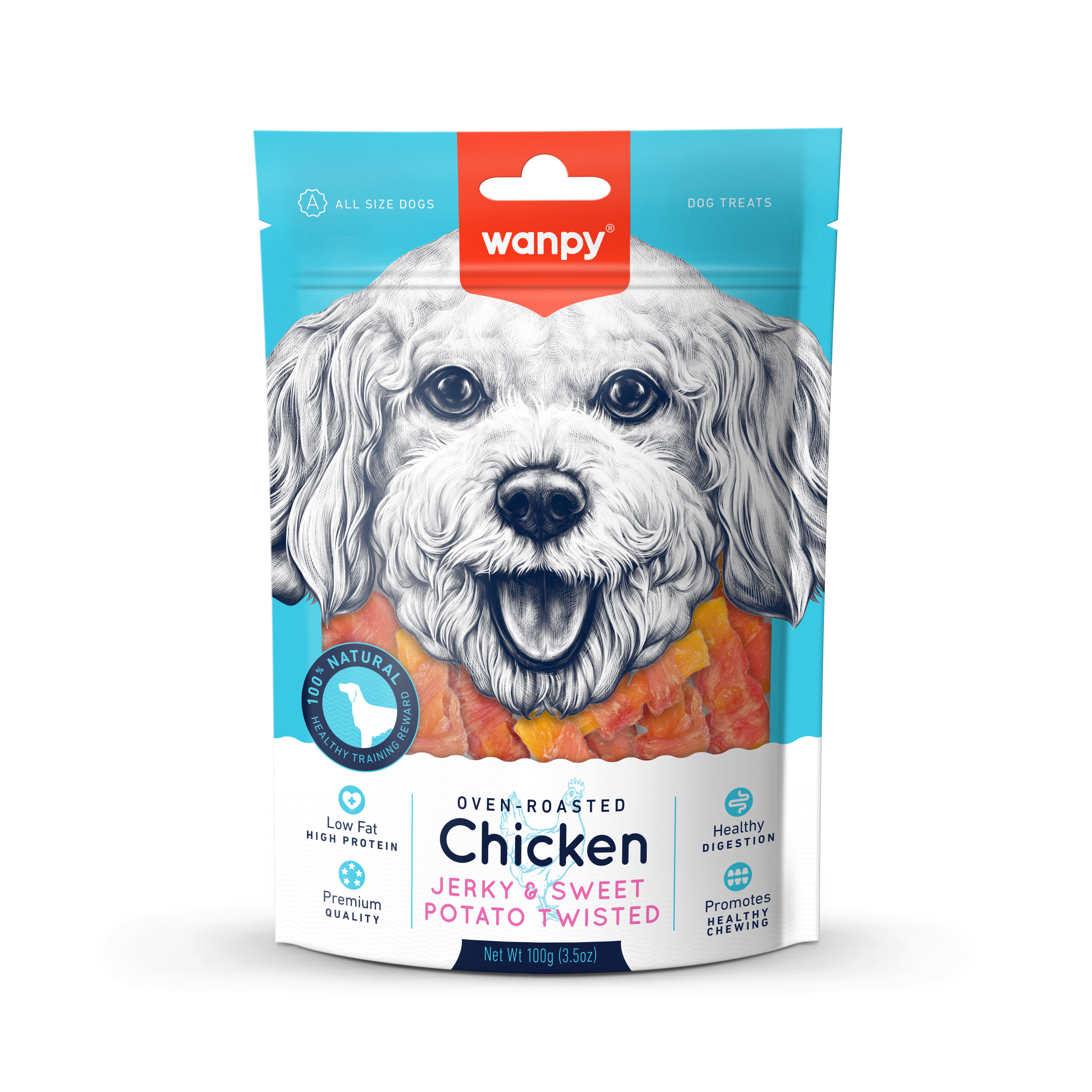 Chicken jerky and sweet potato (twisted)