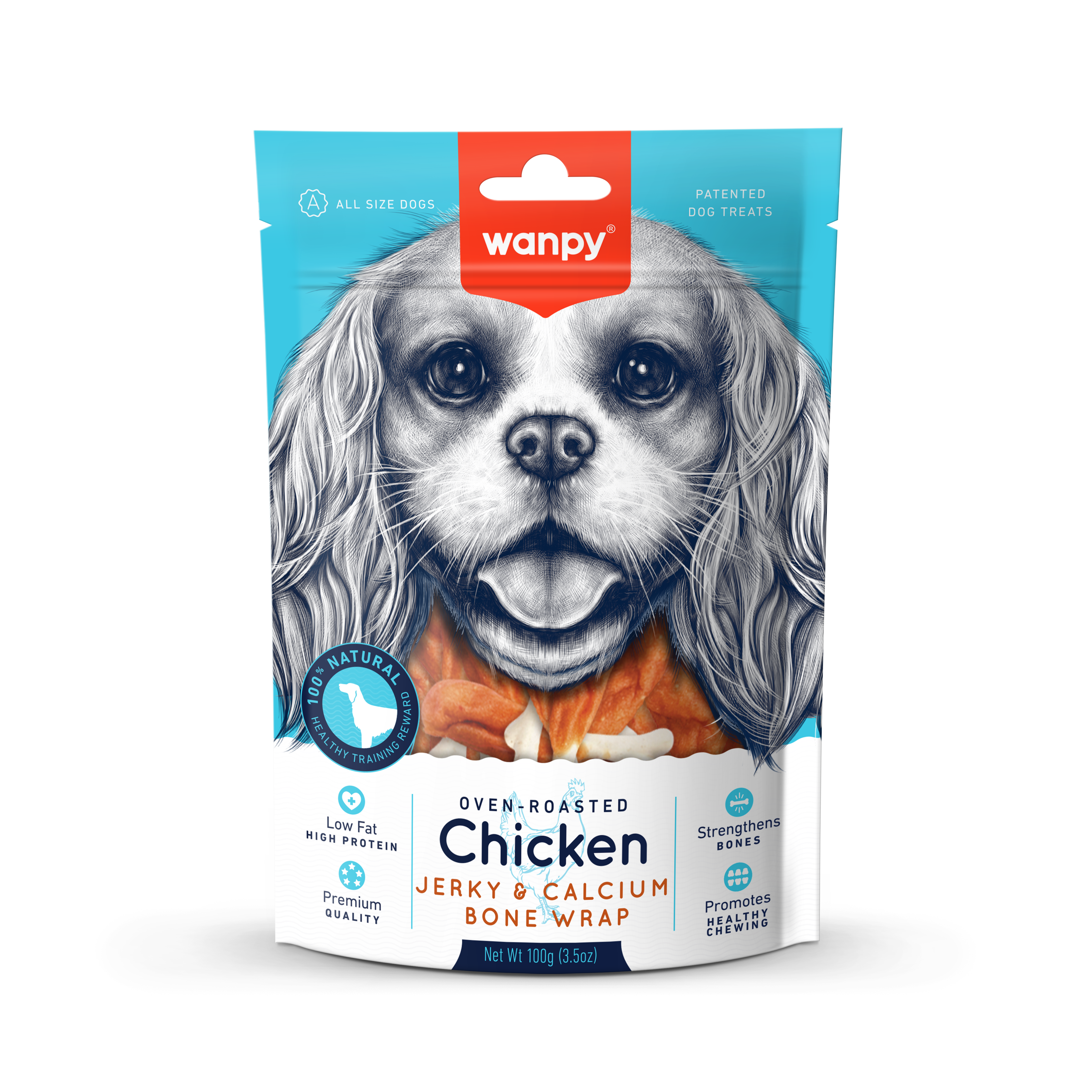 Chicken jerky and calcium bone wrap