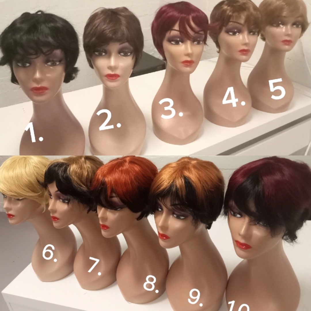 Short Synthetic skullcap Wigs