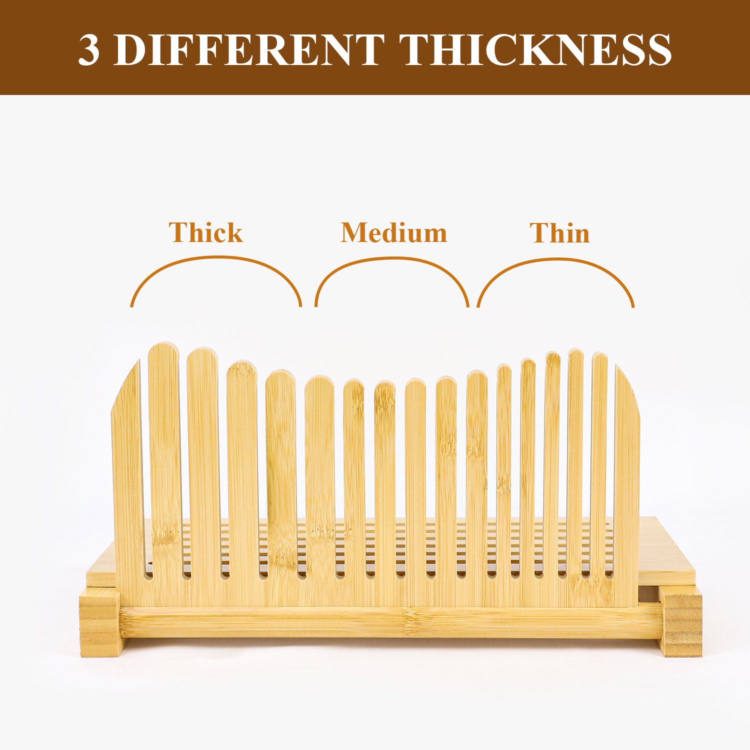 Mosomboo Bamboo Bread Slicer for Homemade Bread with Serrated Knife and Crumb Tray 