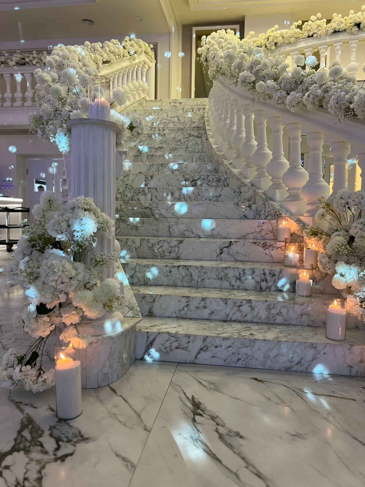 Staircase with Floral Decor