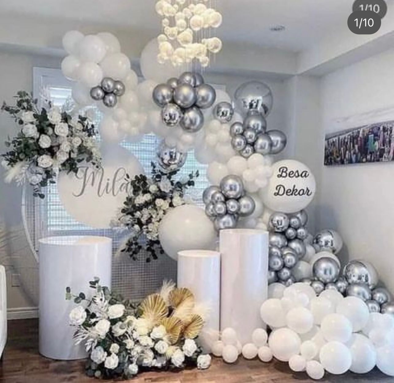 Elegant Balloon and Floral Decoration Set