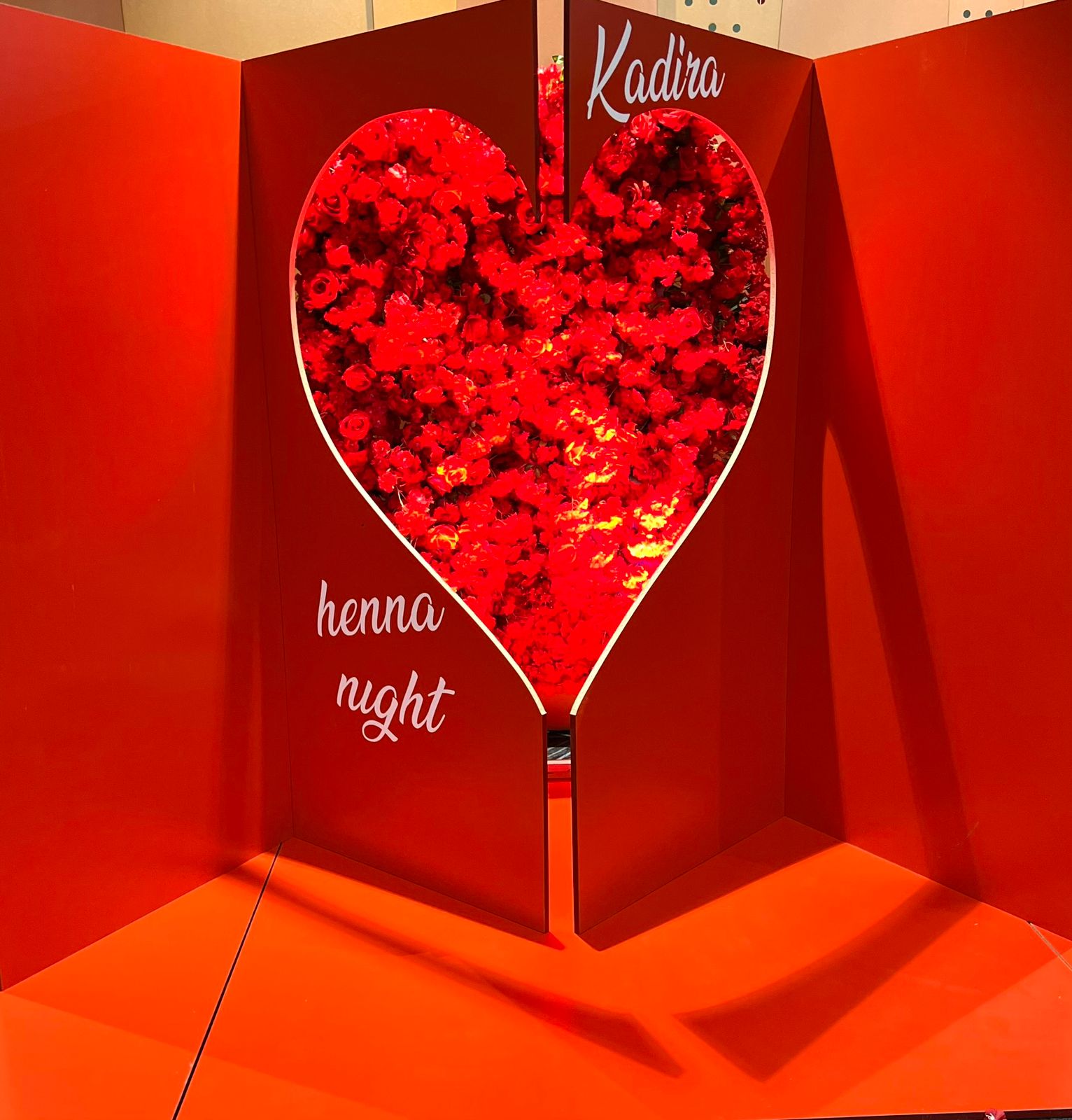 Red Heart Flower Wall