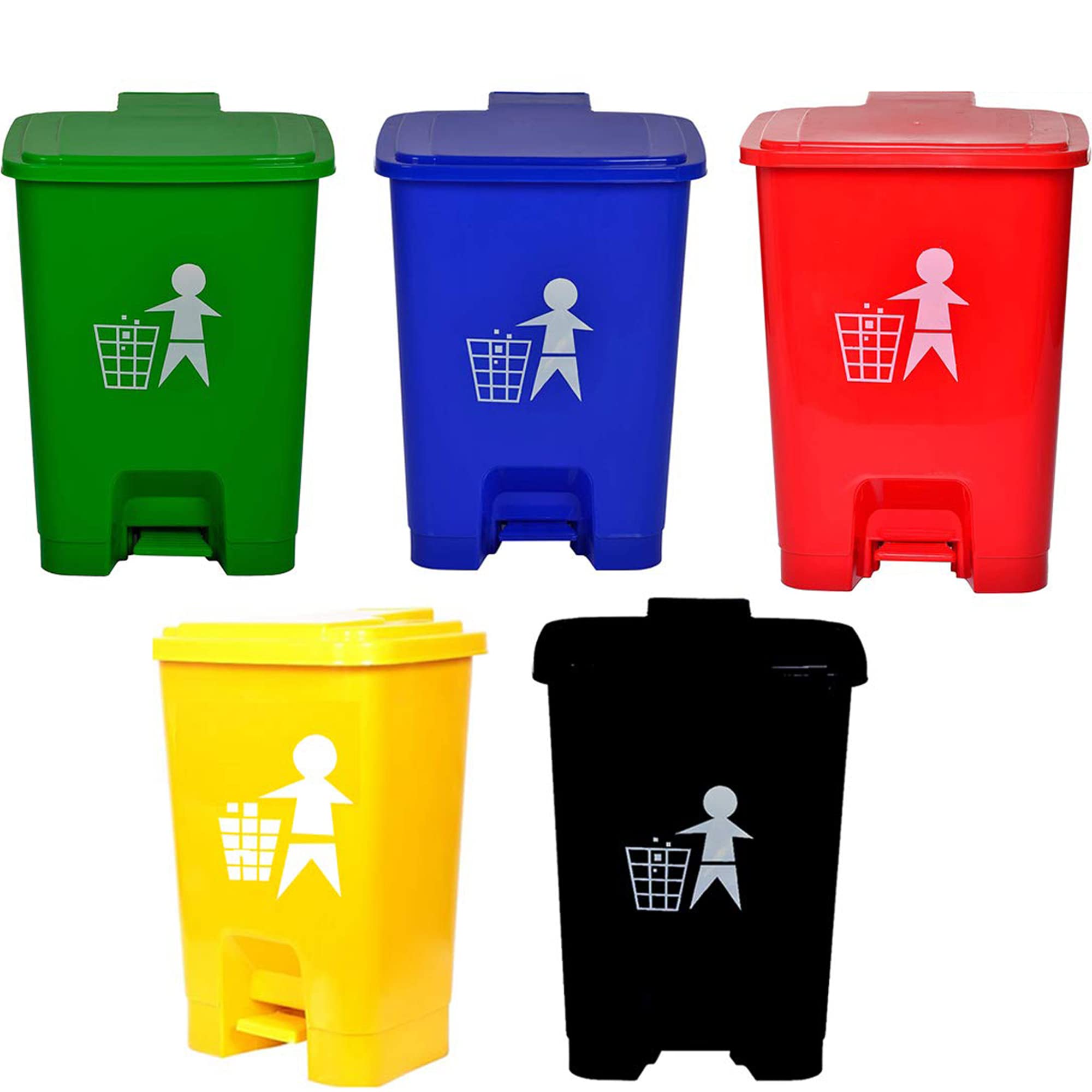 Colorful Recycling Bins