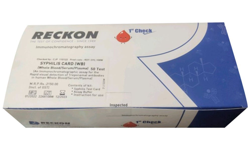 Reckon Syphillis Card (Whole Blood/Serum/Plasma) 50 Test