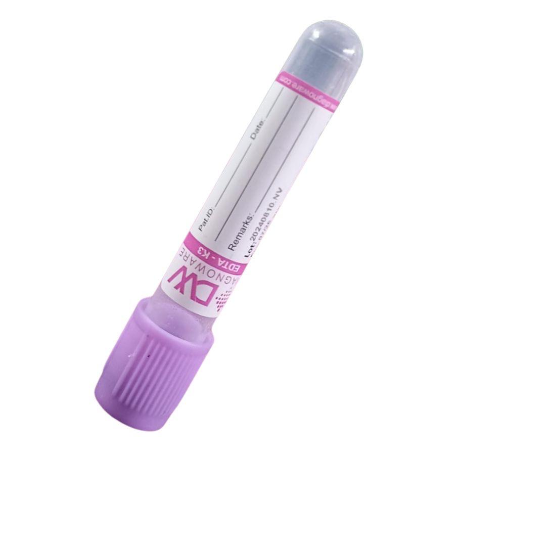 EDTA 2ml Vacuum Blood Collection Tube pack of 100 tubes