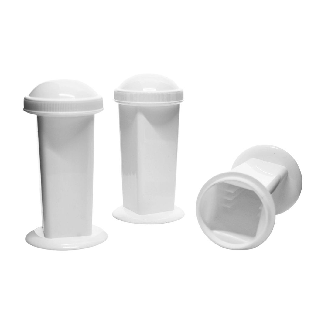 White Plastic coplin jar pack of 5