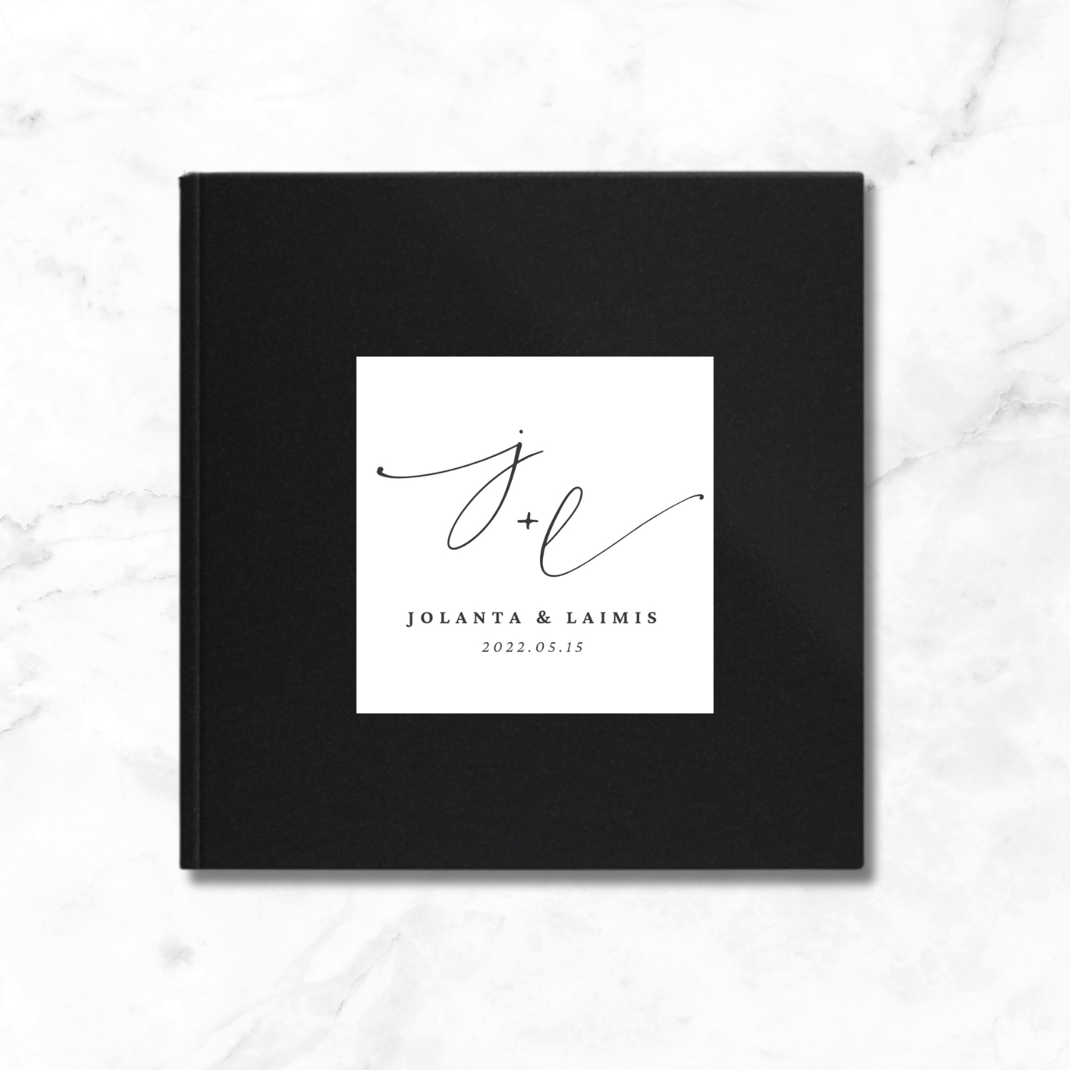 Juoda palinkėjimų knyga 20x20 (medžiaga)
