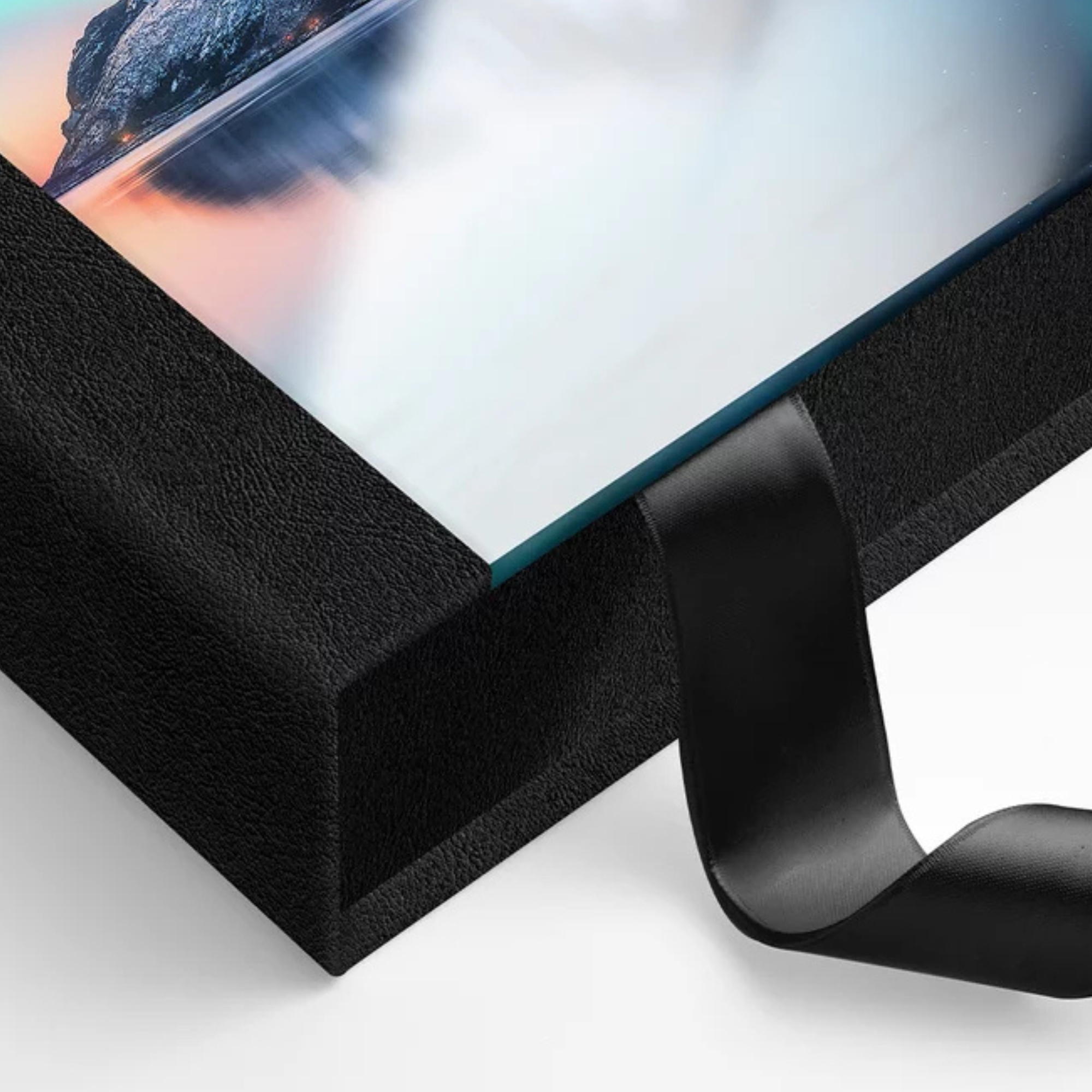 Prabangi rankų darbo dovanų dėžutė, akrilas + juoda oda, formatas 21x21