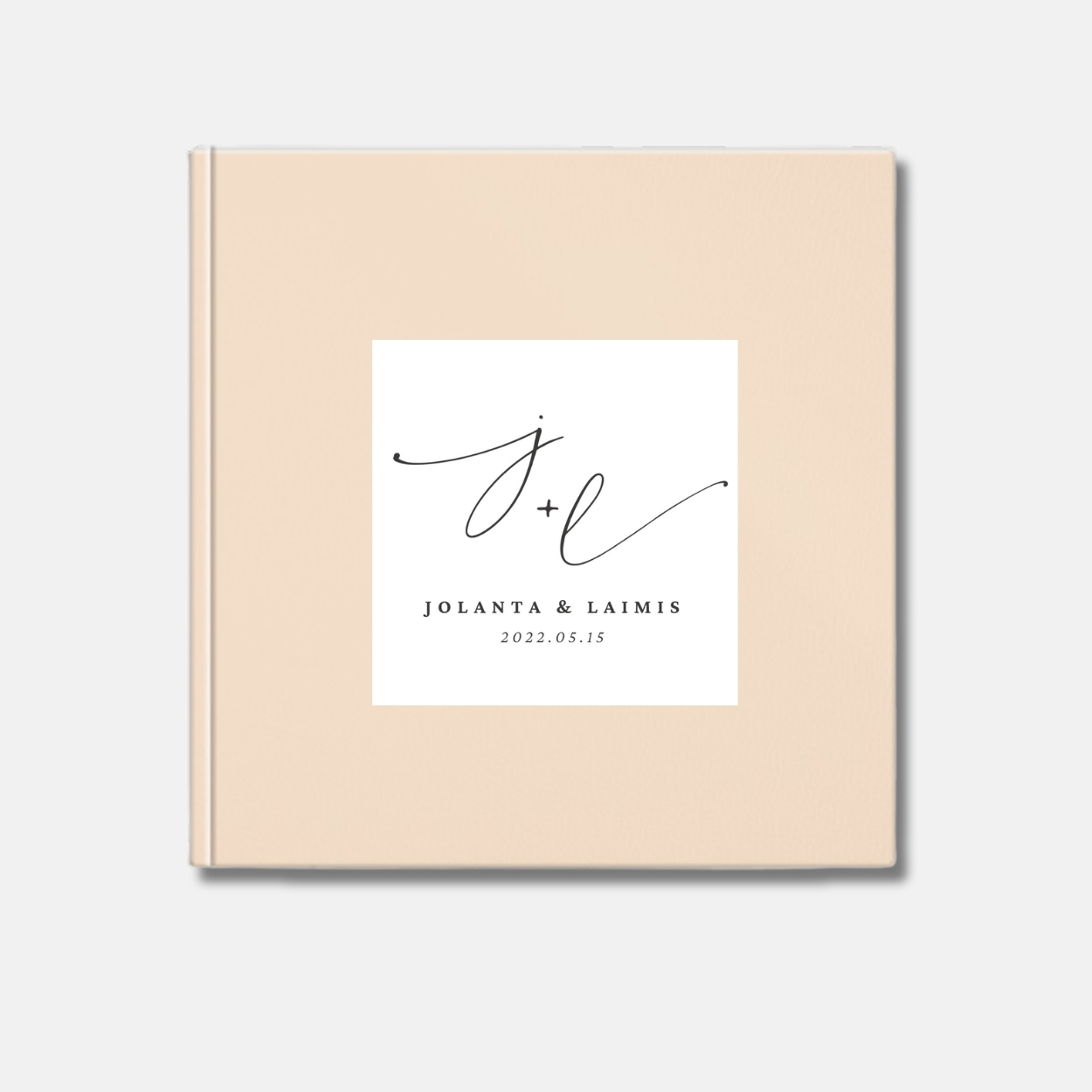 Kreminė palinkėjimų knyga 20x20 (dirbtinė oda)