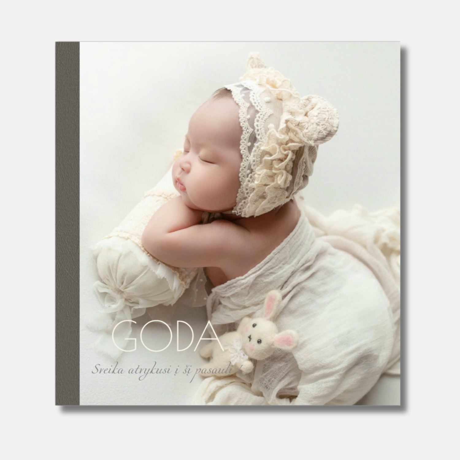 Delux fotolbumas akrilas+pilka oda, 30x30 formatas