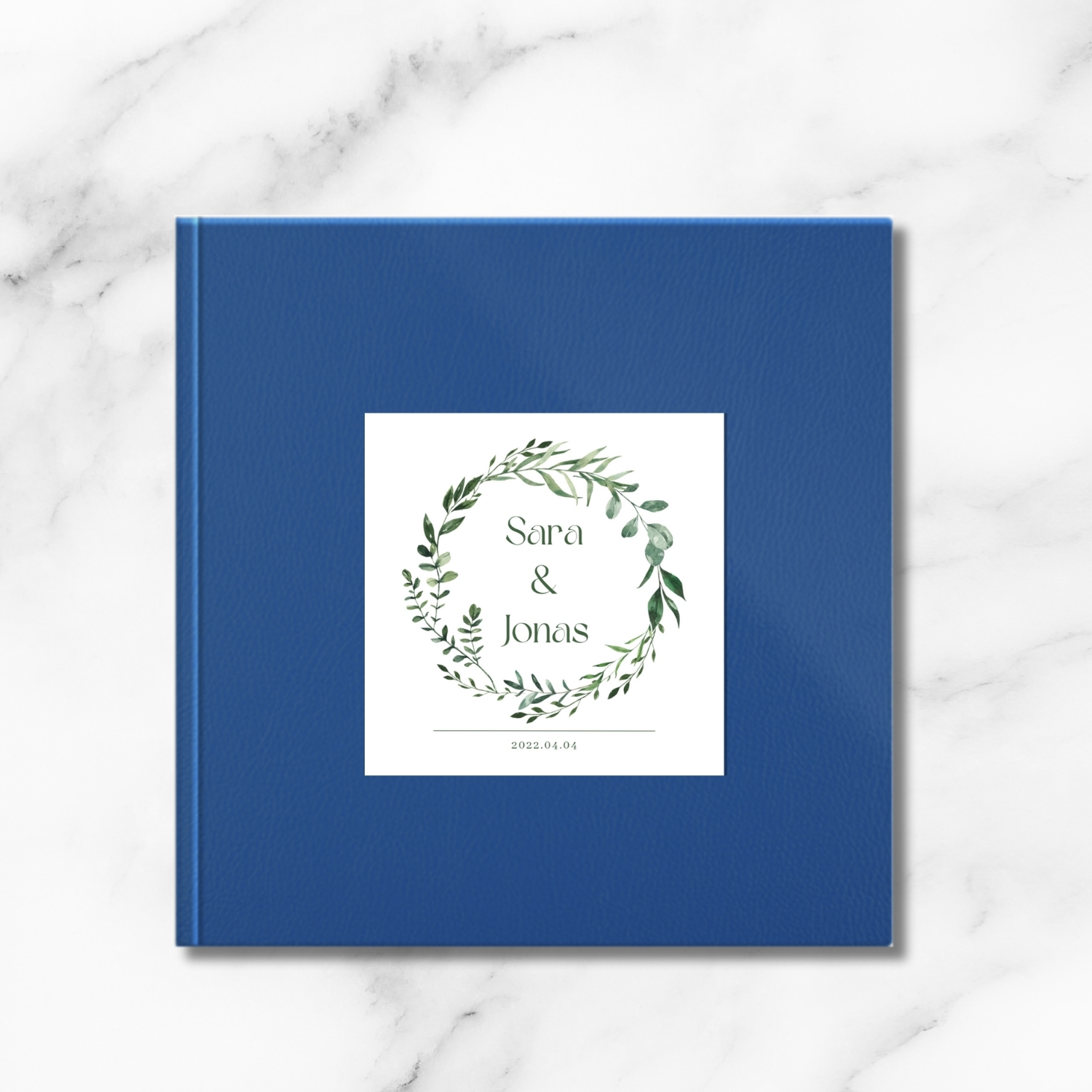 Mėlyna palinkėjimų knyga 20x20 (dirbtinė oda)