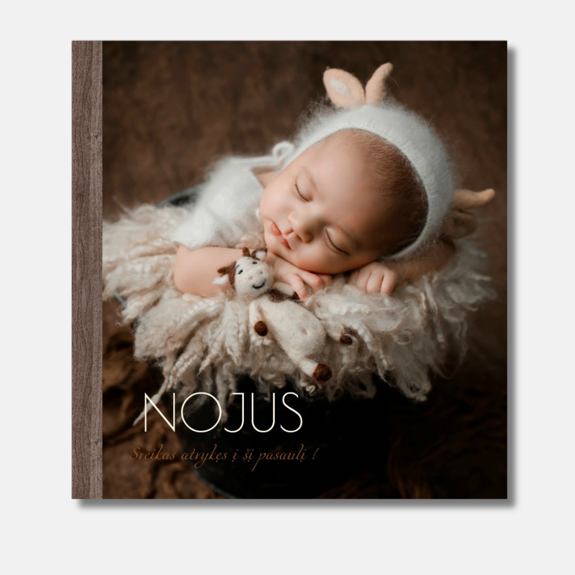 Delux fotolbumas akrilas+rusvas medžio raštas, 30x30 formatas