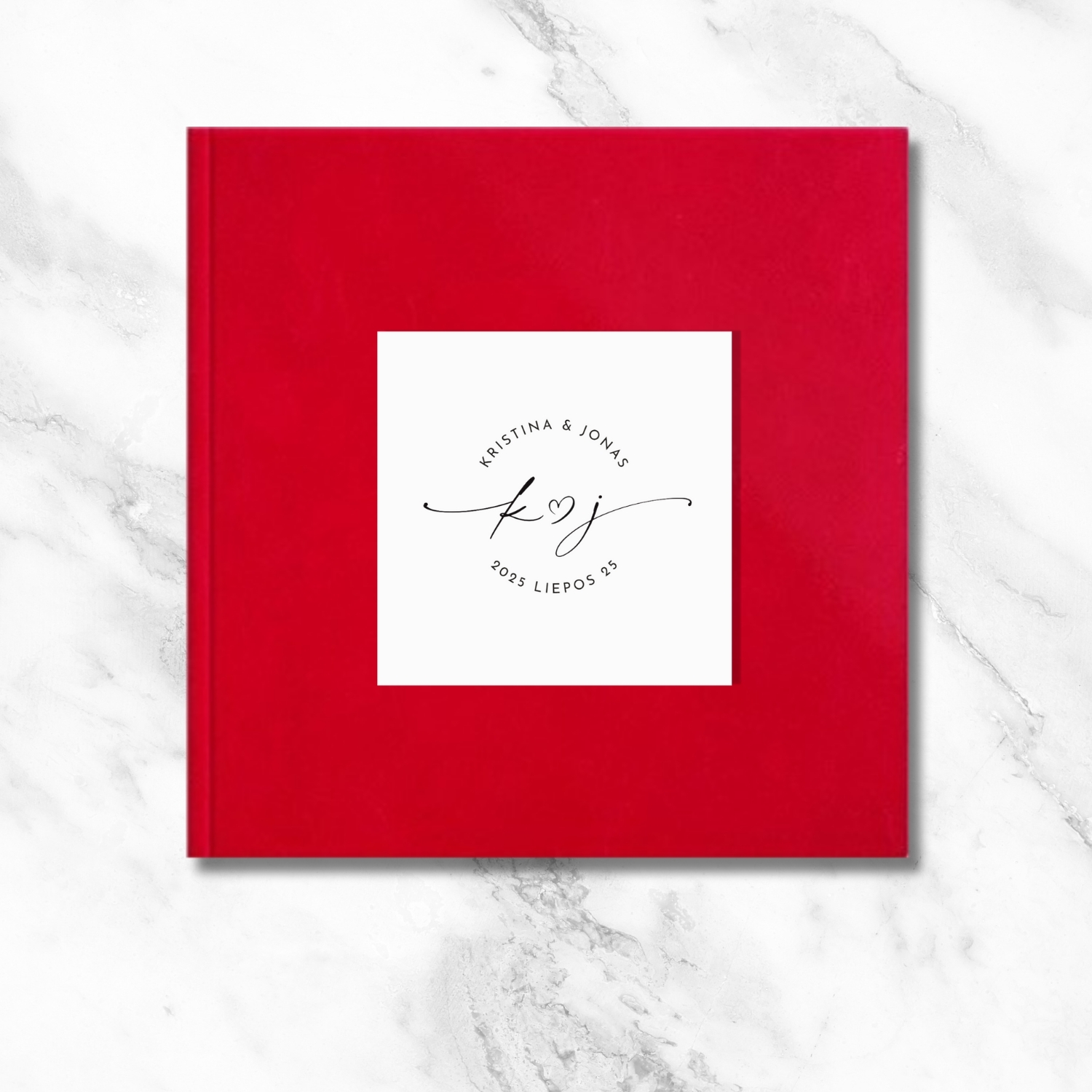 Raudona palinkėjimų knyga 20x20 (dirbtinė oda)