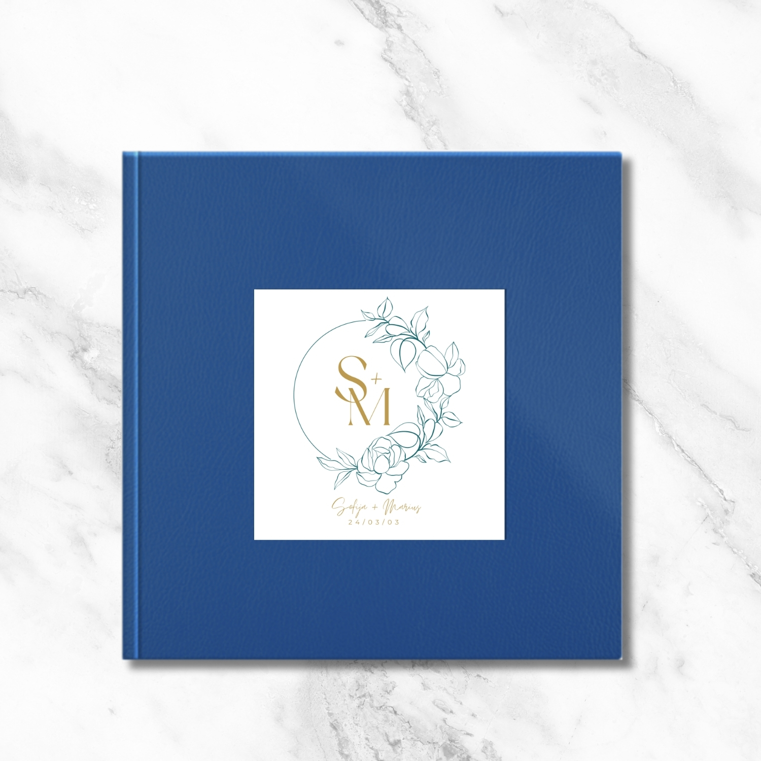 Mėlyna palinkėjimų knyga 20x20 (dirbtinė oda)