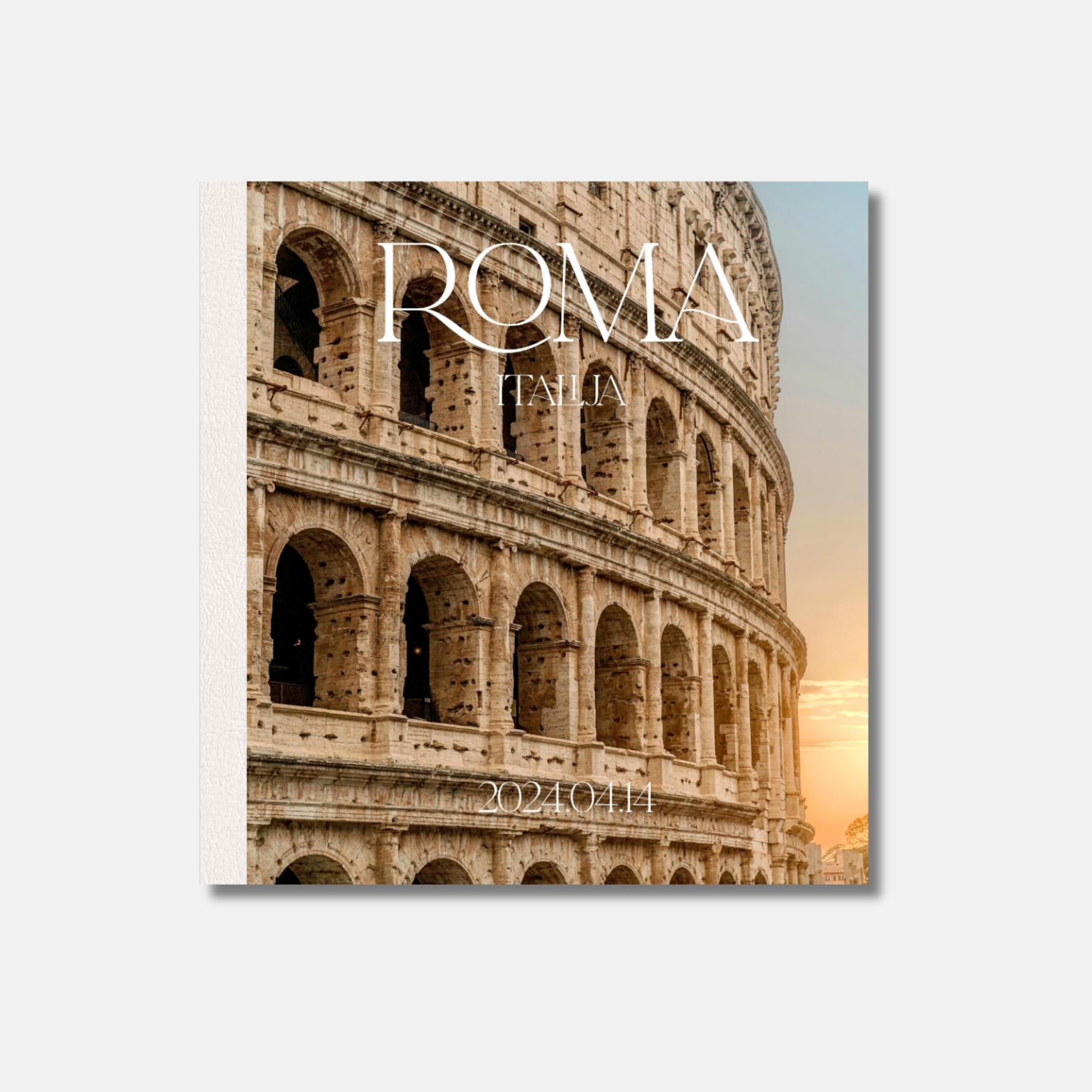 Delux fotolbumas akrilas + balta oda, 21x21 formatas