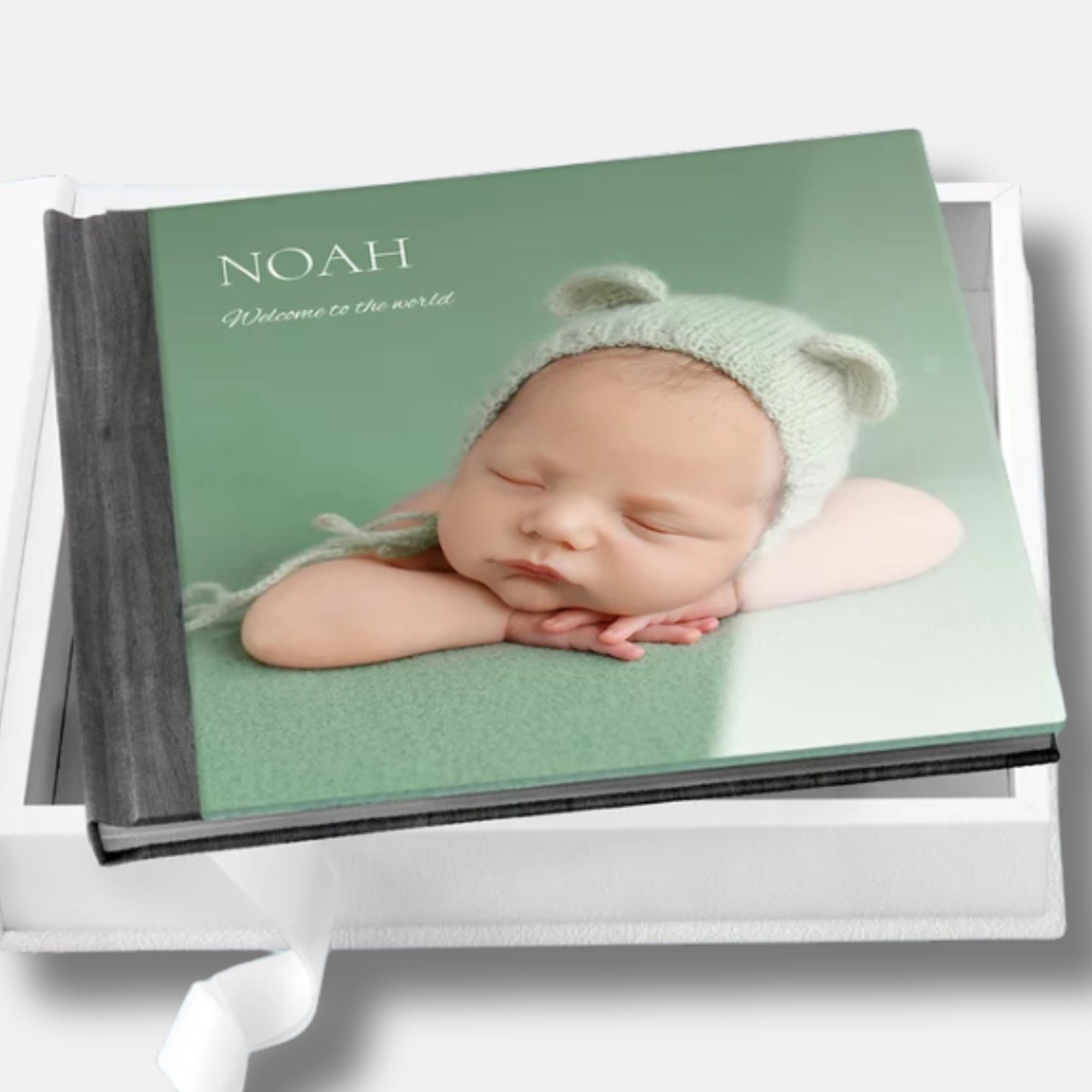 Delux fotolbumas akrilas+pilkas medžio raštas, 30x30 formatas