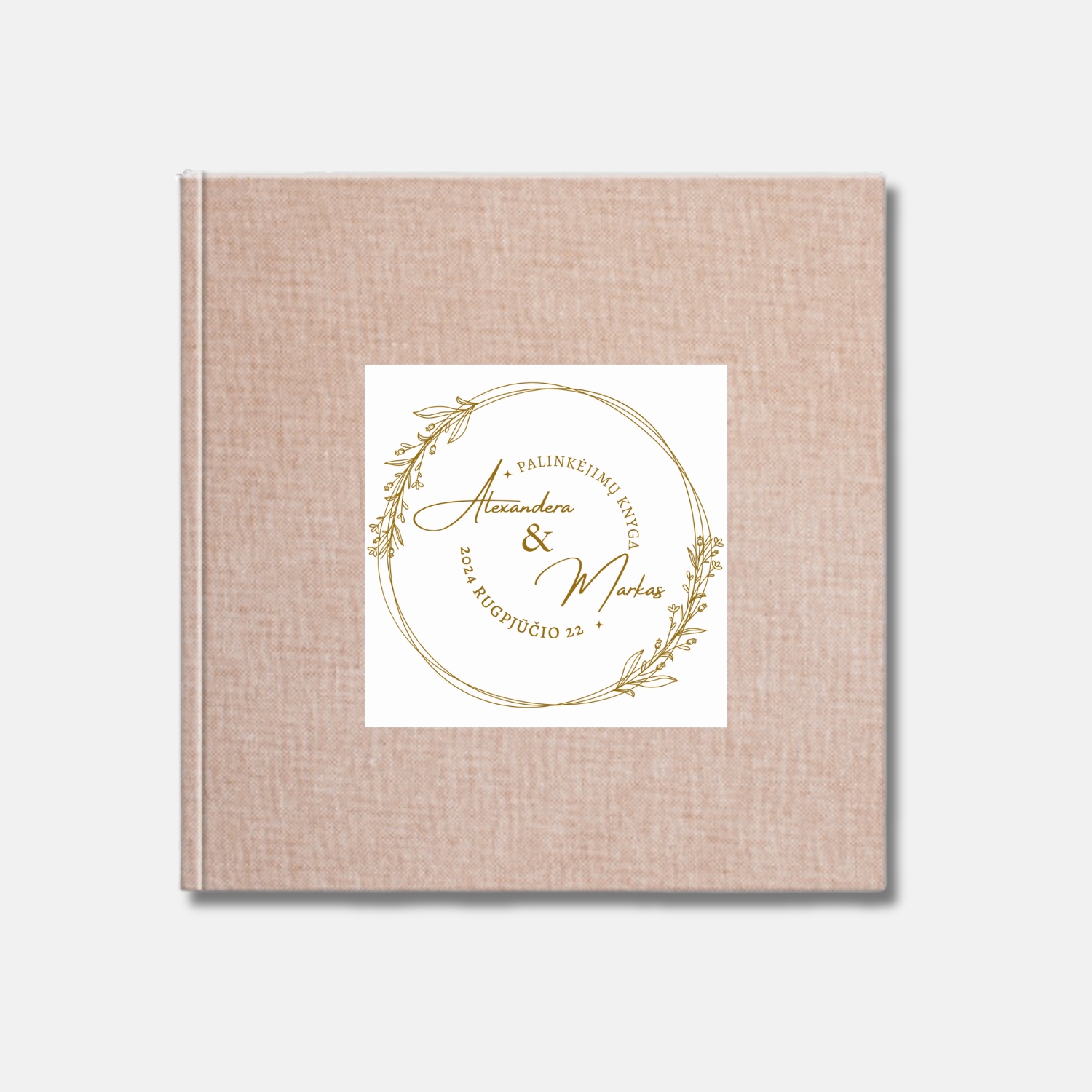 Rusva palinkėjimų knyga 20x20 (linas)