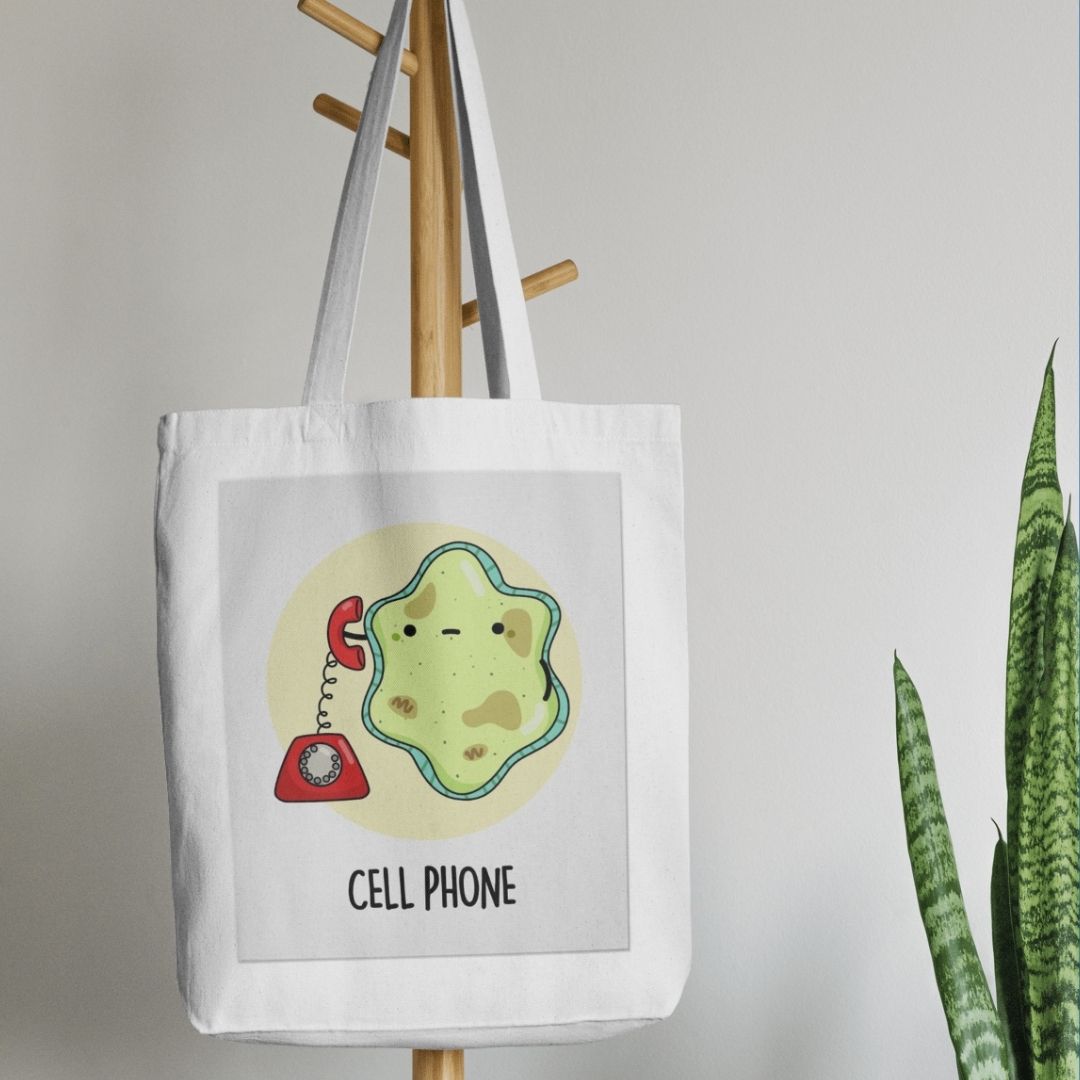 Sacoșă de pânză cu teme din biologie
