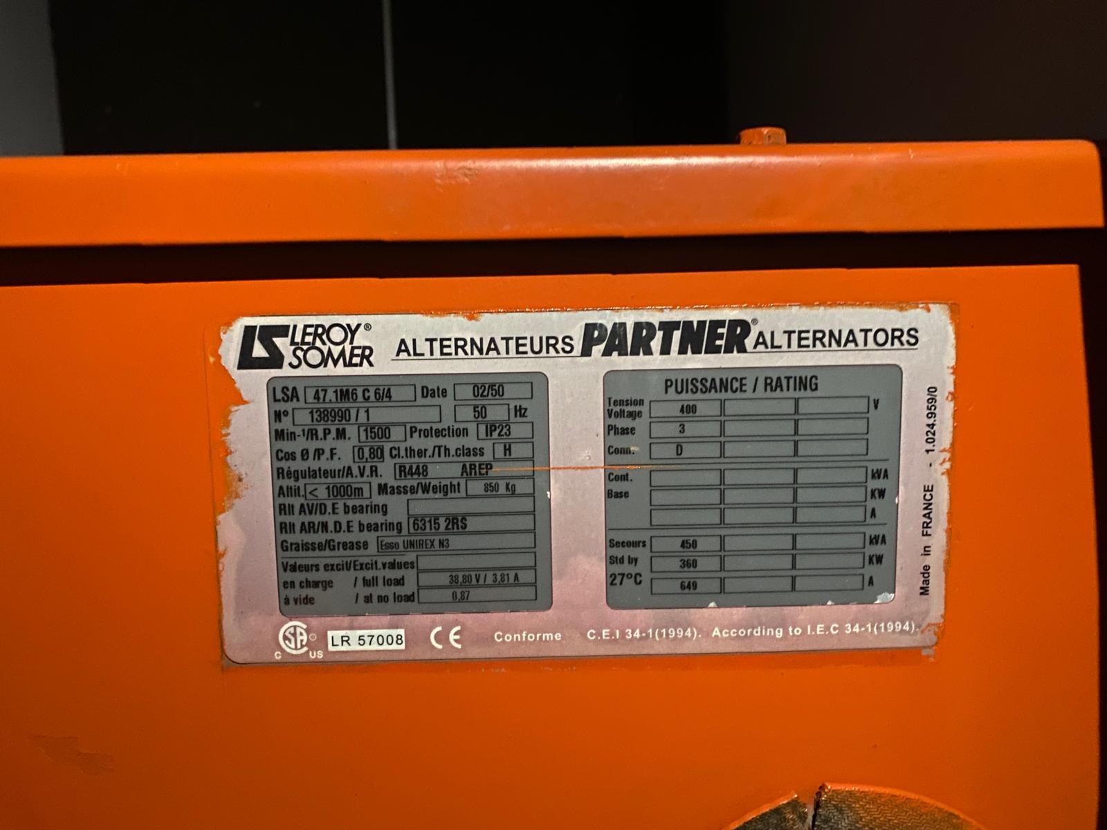 GENset Scania 350 KVA