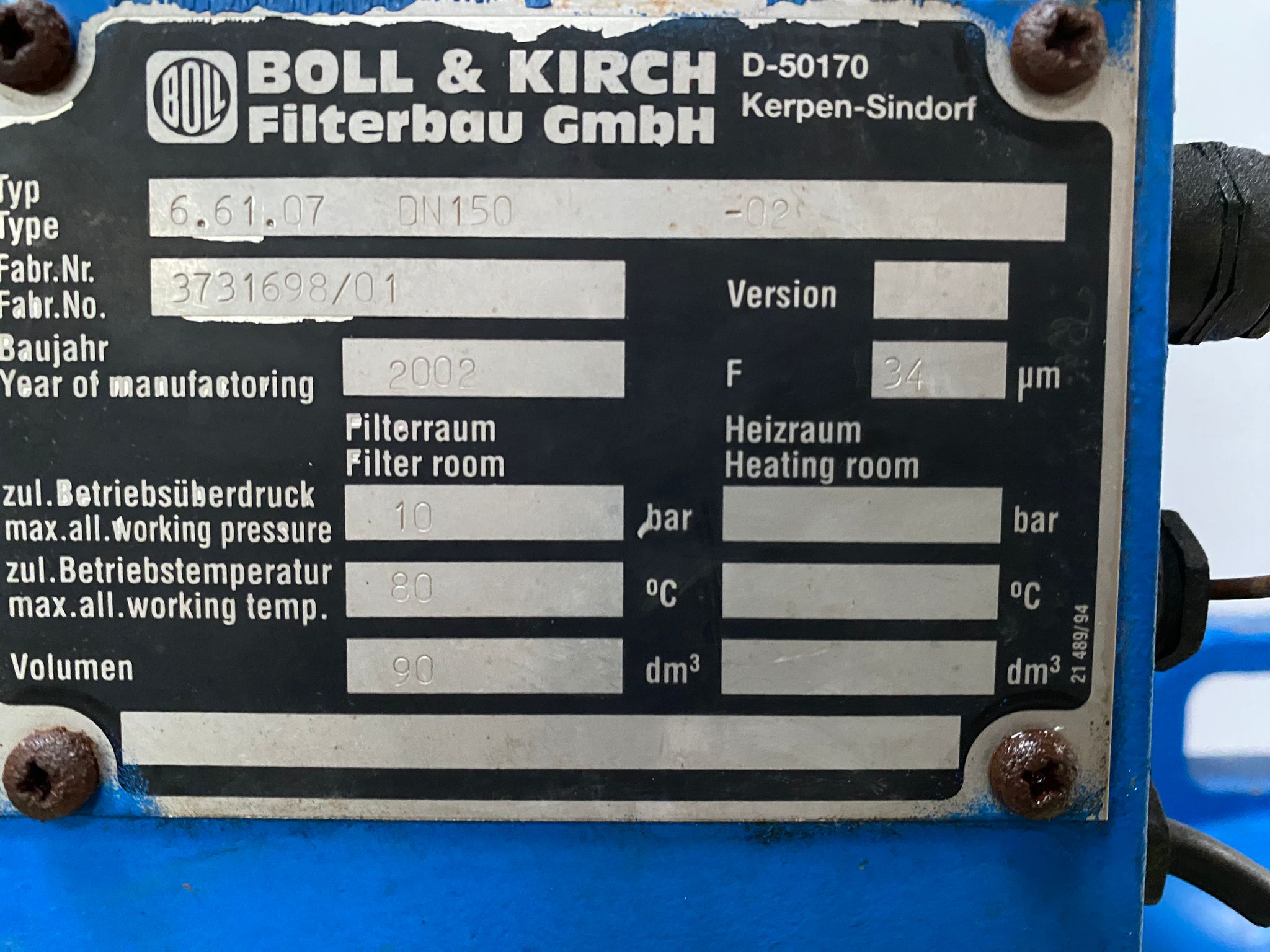 BOLLFILTER Automatic Type 6.61 (RECONDITIONATED)