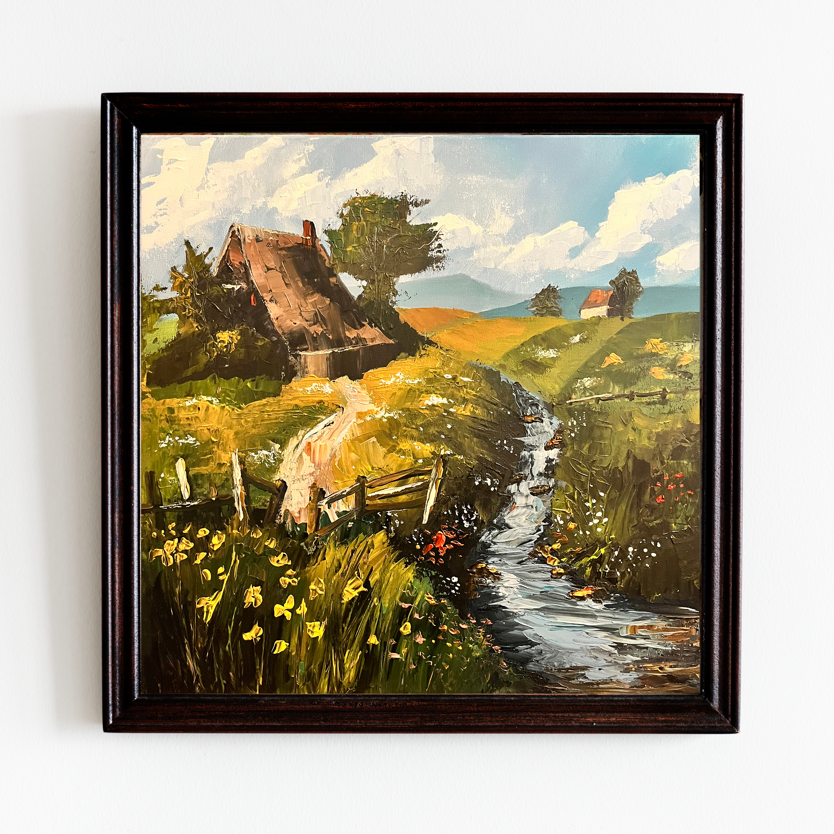 Pejzaż - Polska Wieś - 50 x 50 cm Ekspresjonizm | Mateusz Wójcicki