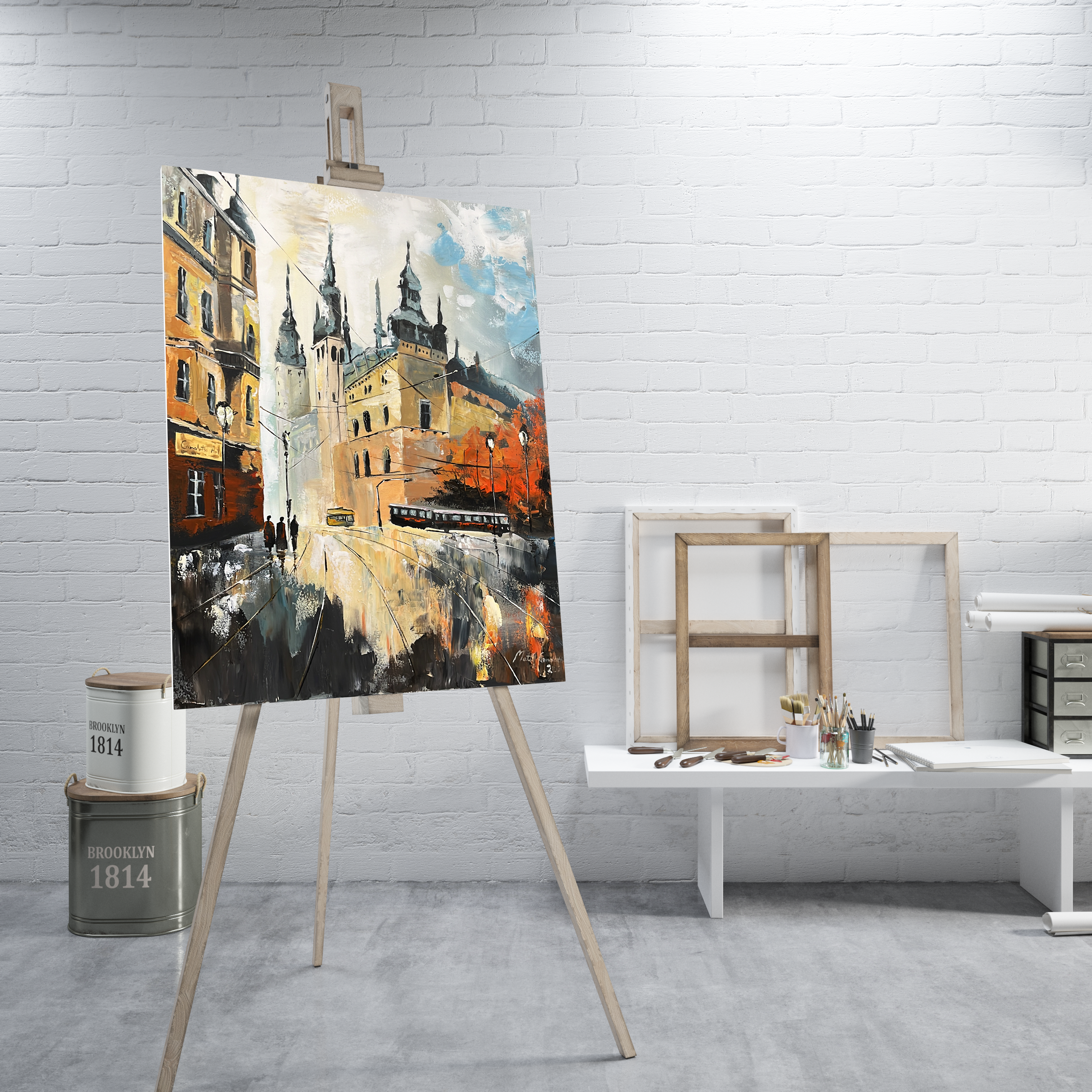 Sen o Europie | Akryl płótno 60x80 cm | Mateusz Wójcicki