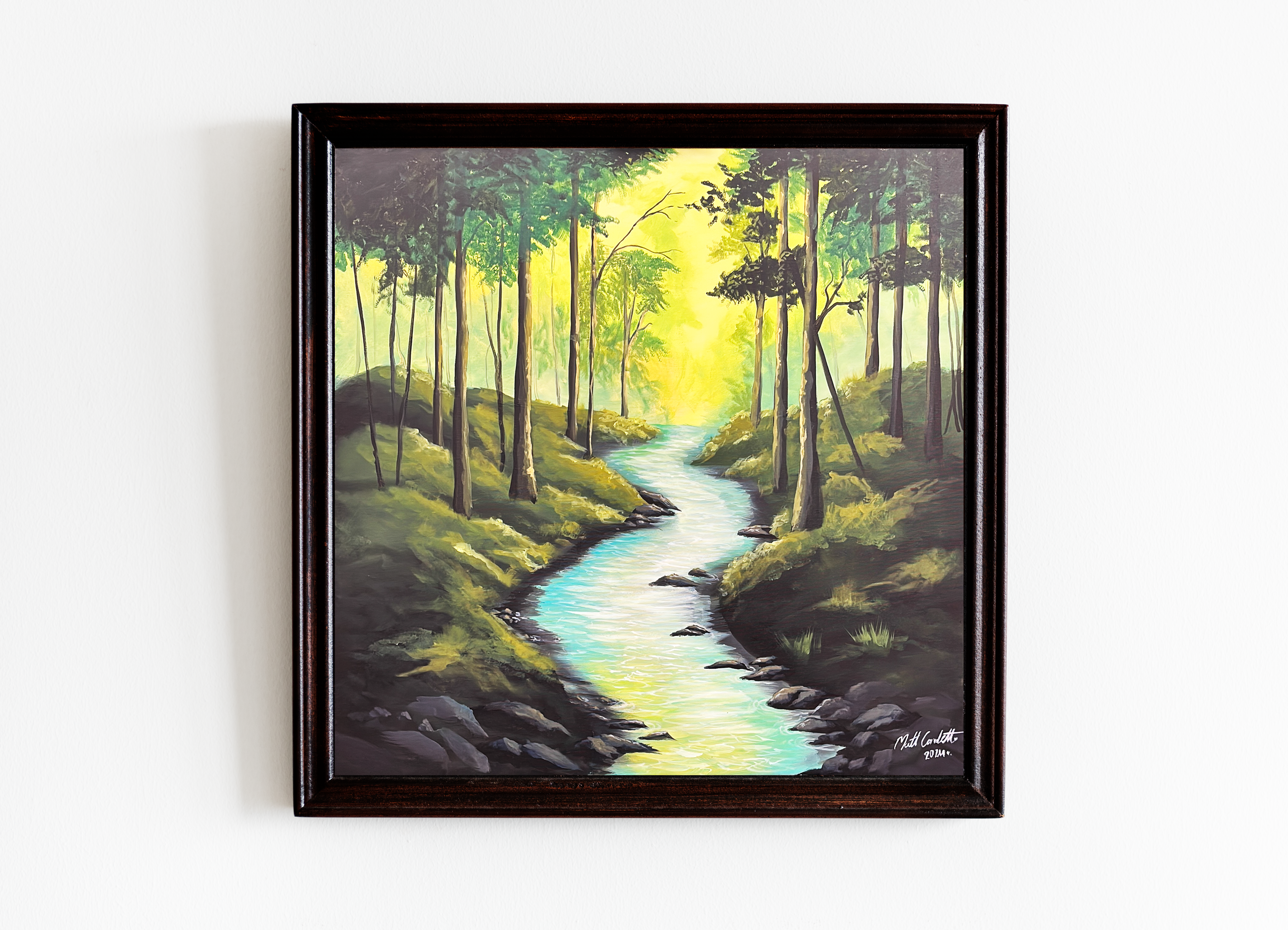 Rzeka w Lesie | 80x80 cm akryl | Mateusz Wójcicki