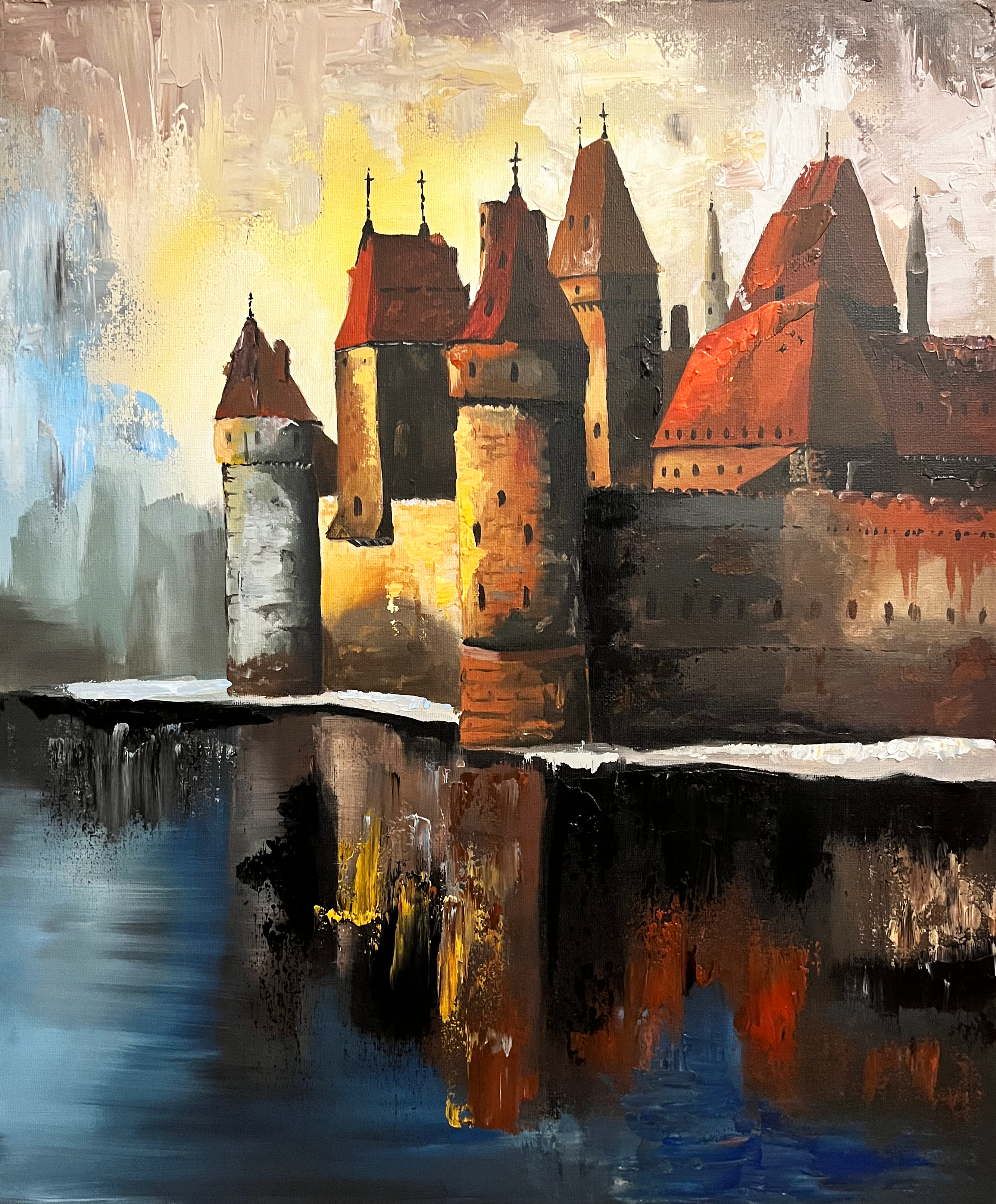 Zamek w Malborku | Akryl na płótnie | 50 x 60 cm | Mateusz Wójcicki