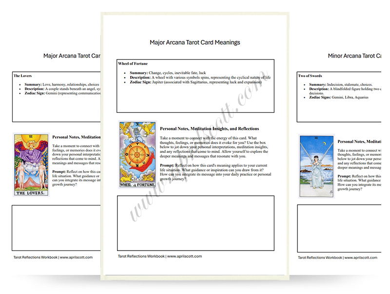 APRIL SCOTT'S TAROT REFLECTIONS WORKBOOK
