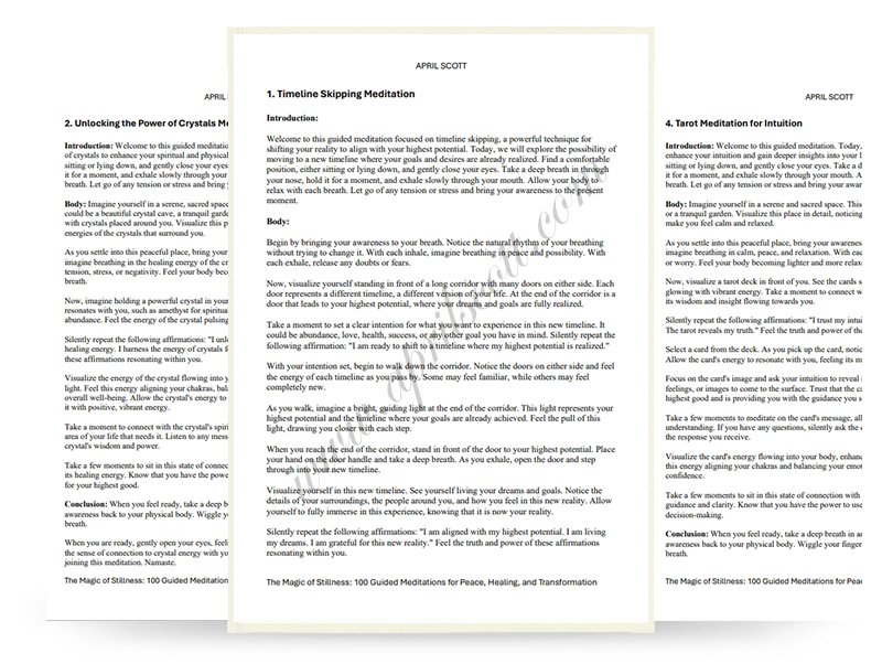 THE MAGIC OF STILLNESS