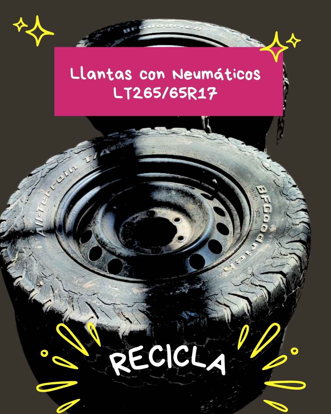 Llantas con Neumáticos LT265/65R17 – Segunda Mano en Excelente Estado