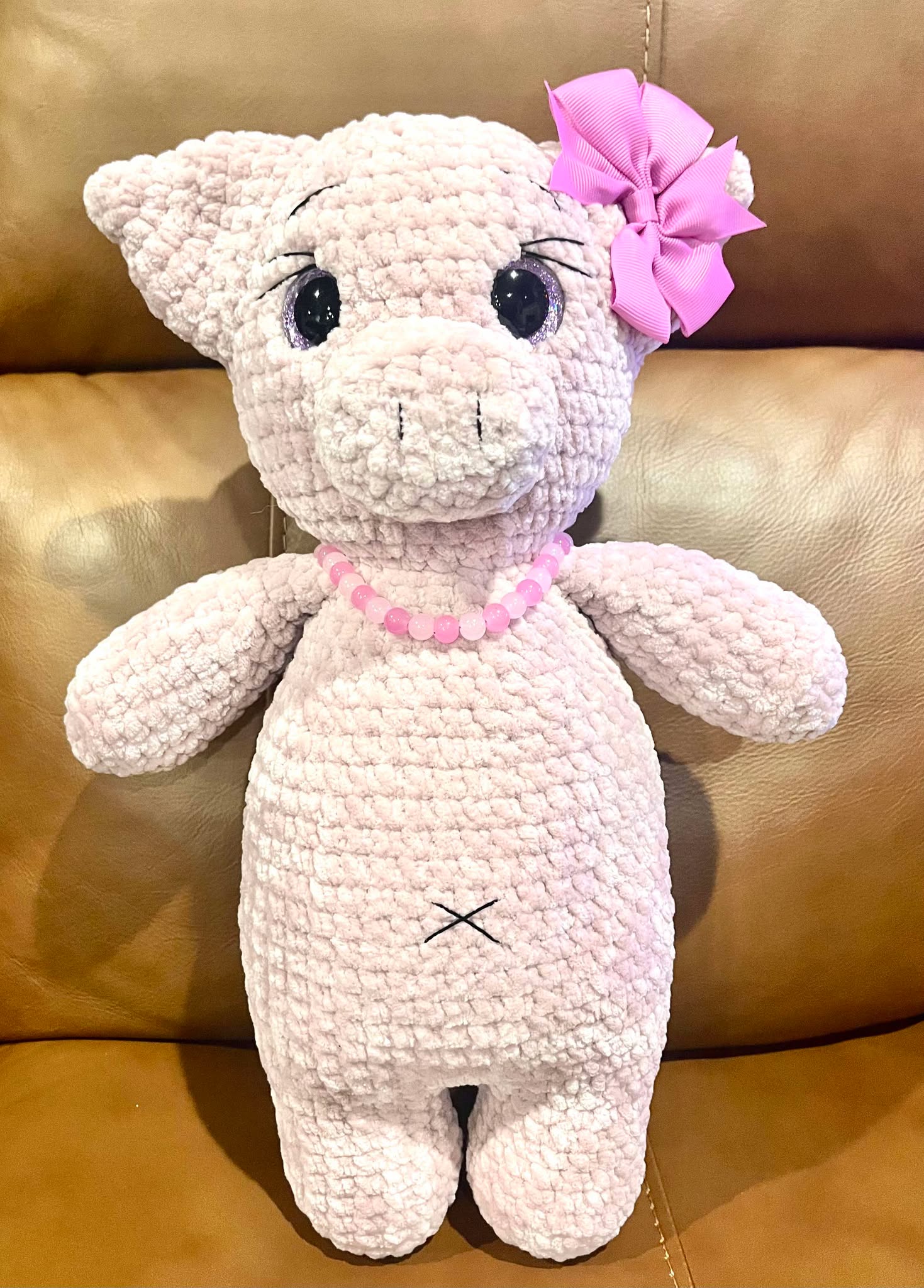 Adorable Crocheted Pink Piggy