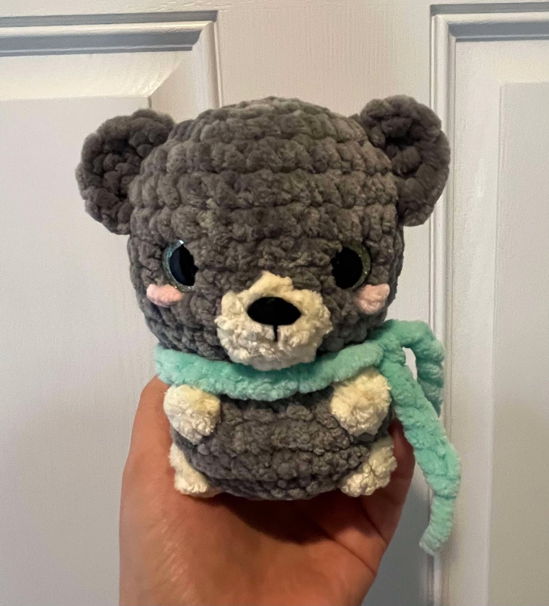 Gray Crocheted Bear