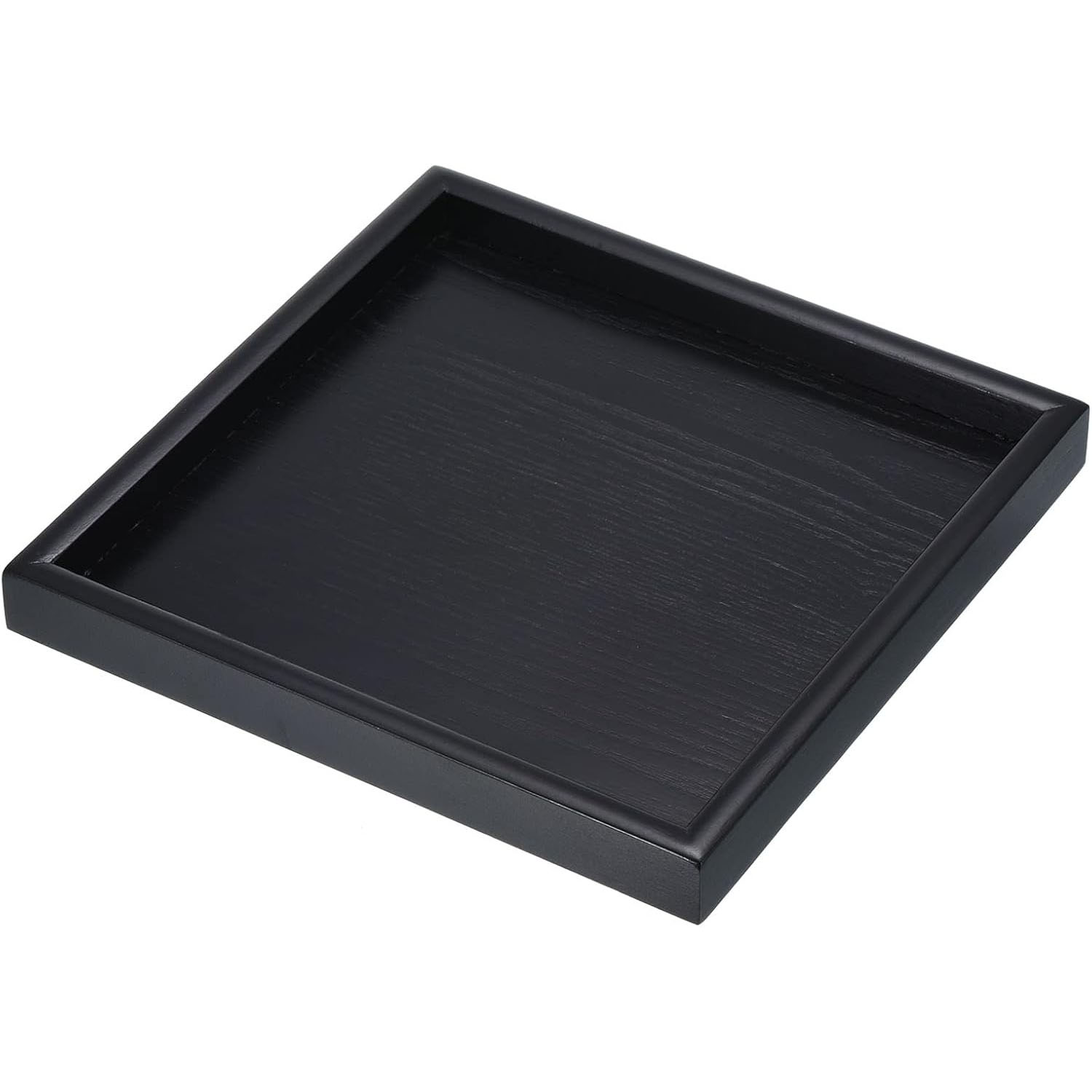 Wood Serving Tray Square Decorative Platter for Home Decor Kitchen Table Candle Holder, Black