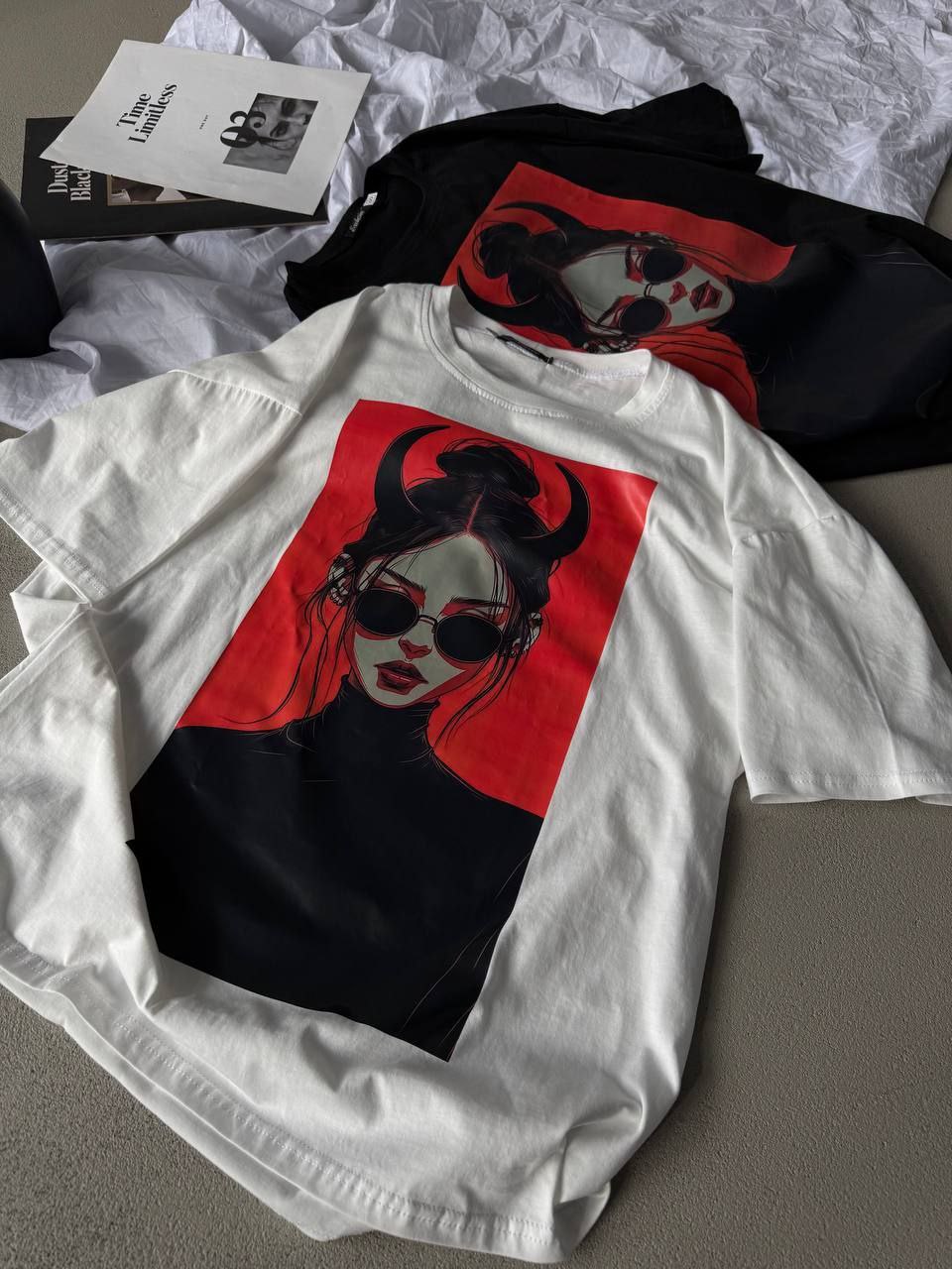 Balti marškinėliai “Devil”