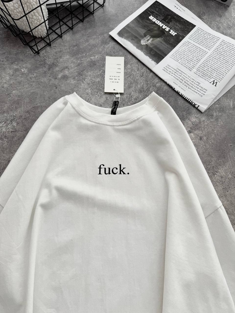 Balti marškinėliai "Fu*k"