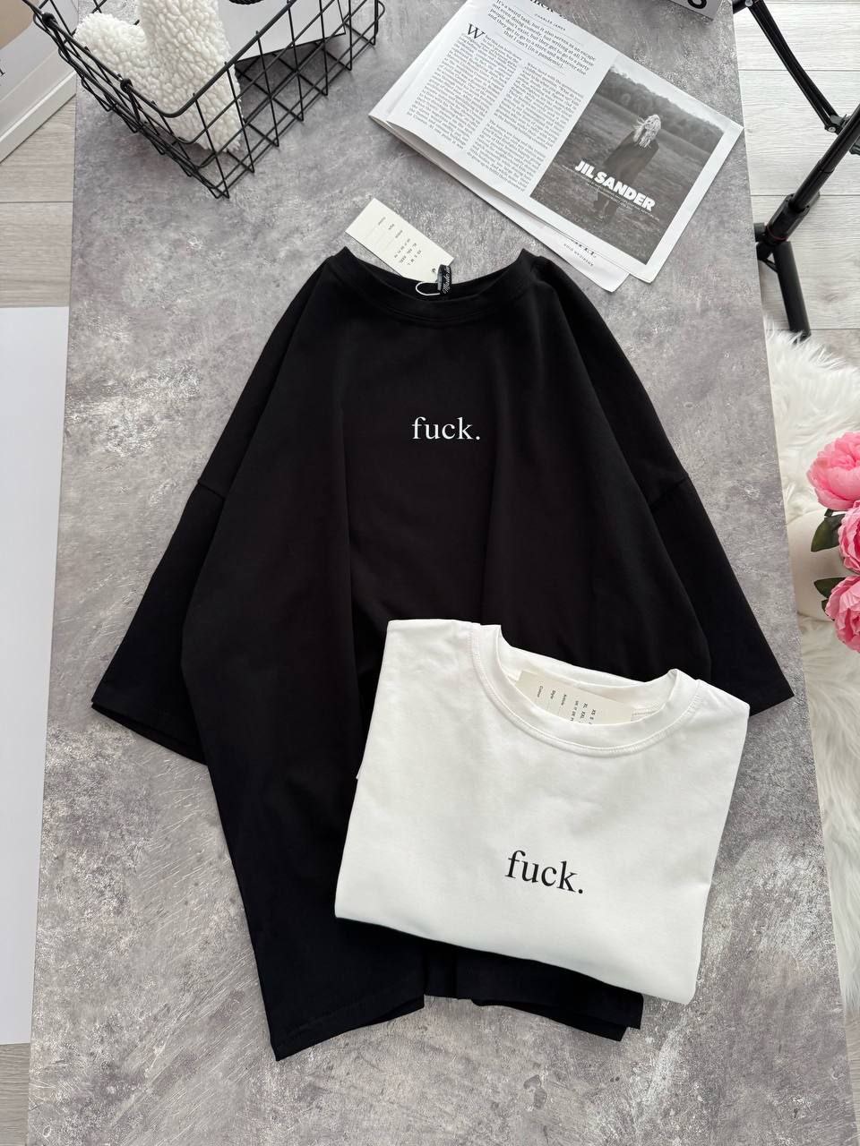 Juodi marškinėliai "Fu*k"