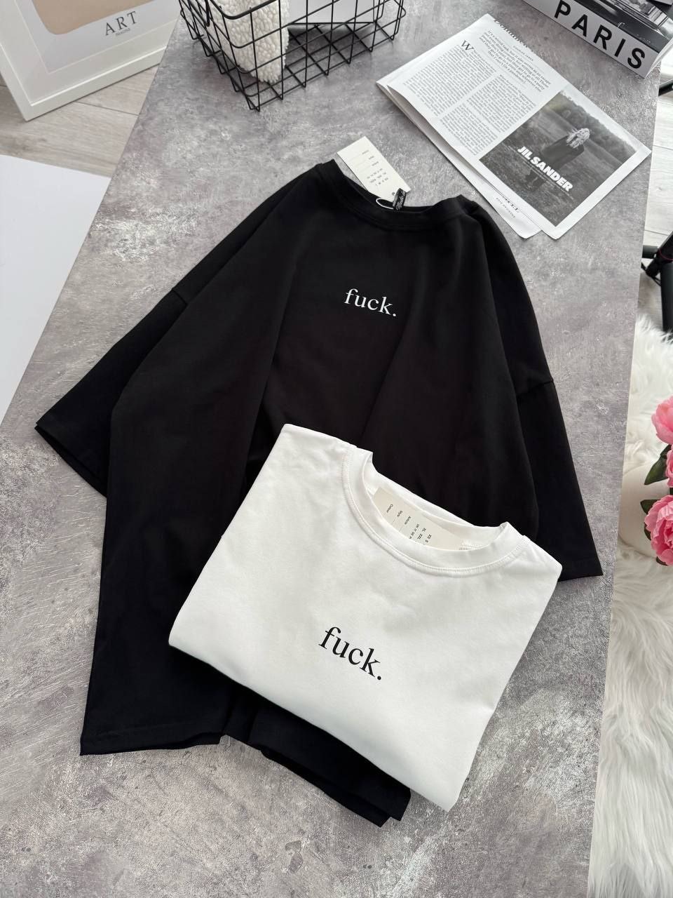 Juodi marškinėliai "Fu*k"