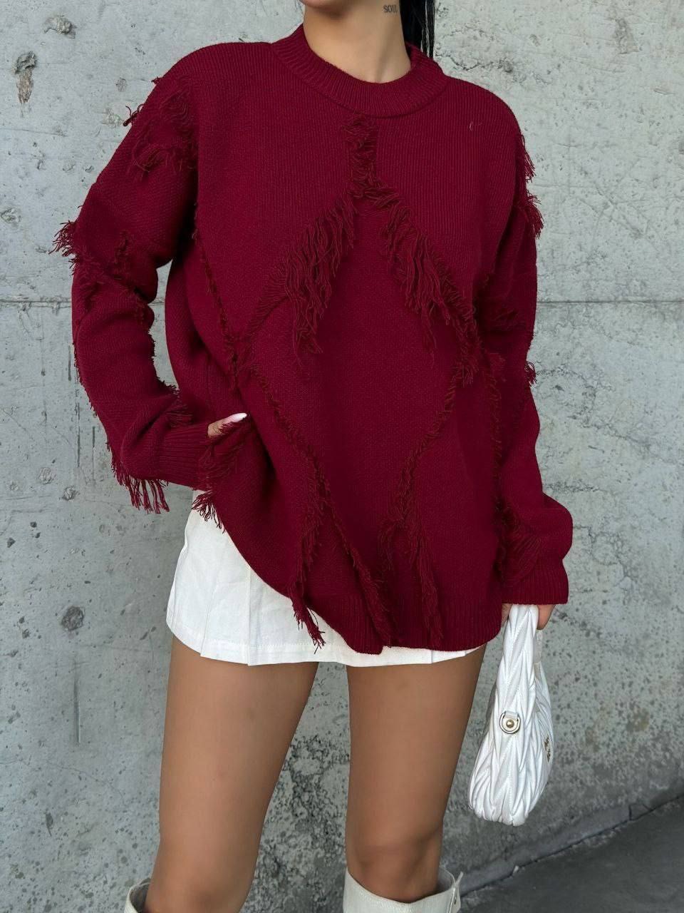 Oversize stiliaus megztinis su vilna