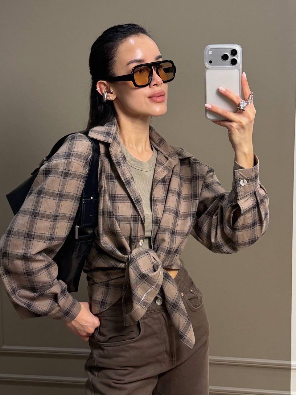 Languoti flaneliniai marškiniai