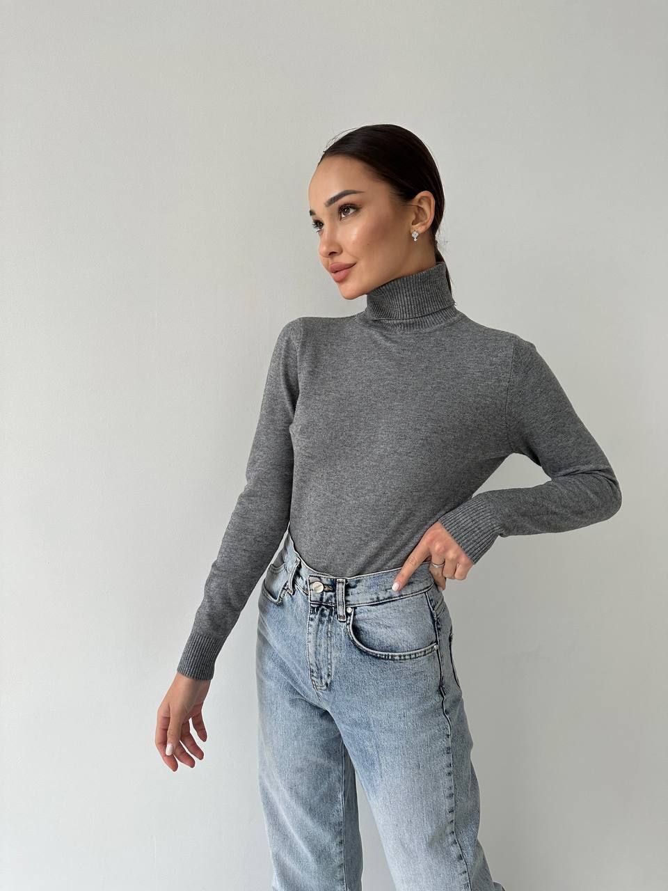 Megztinis aukštu kaklu su kašmyru