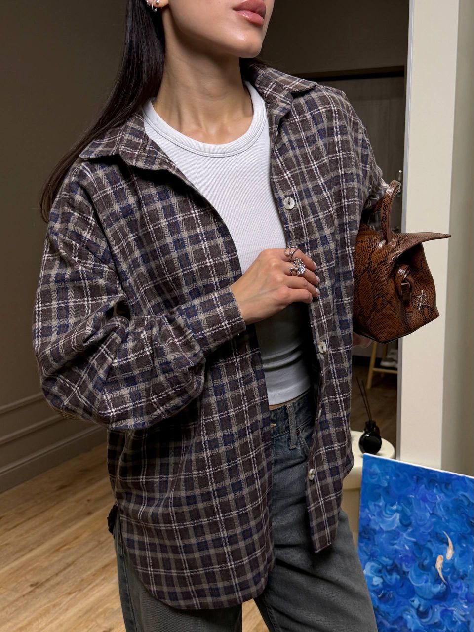 Languoti flaneliniai marškiniai