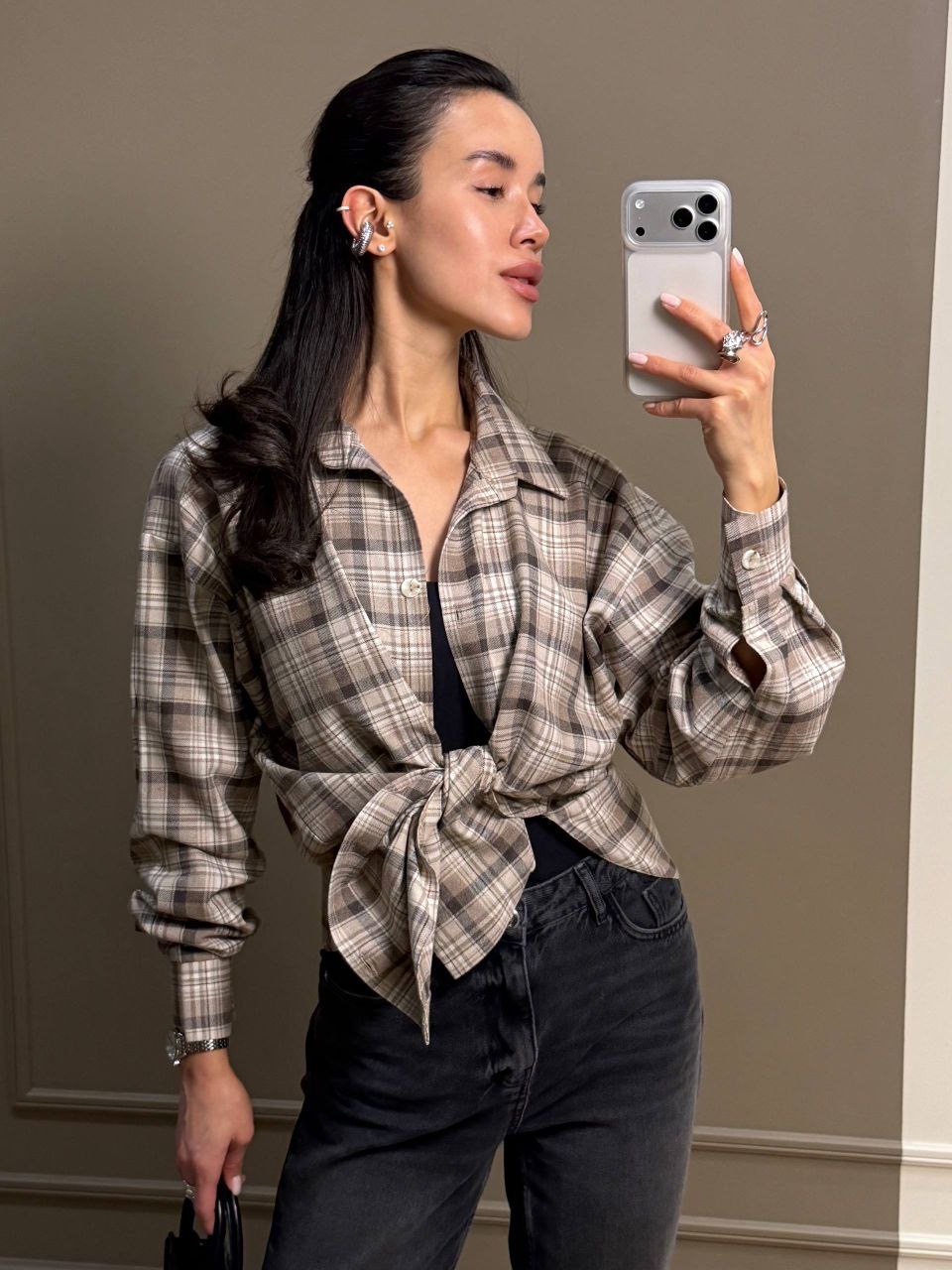 Languoti flaneliniai marškiniai