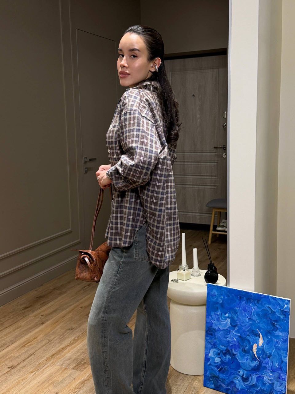 Languoti flaneliniai marškiniai