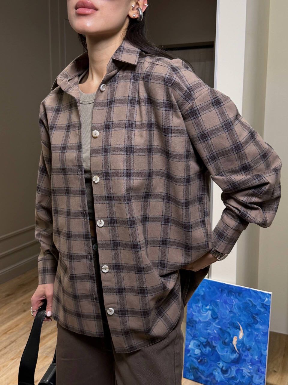 Languoti flaneliniai marškiniai