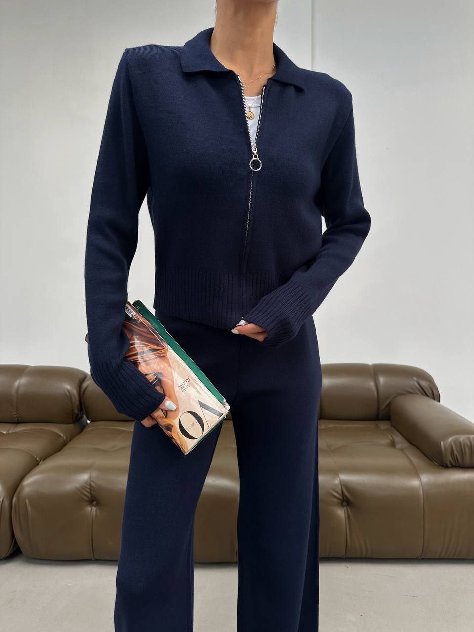 Mėlynas laisvalaikio kostiumėlis su vilna “Navy”